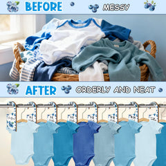 CORNER LACE dividers on closet rod for easy access and quick sorting.