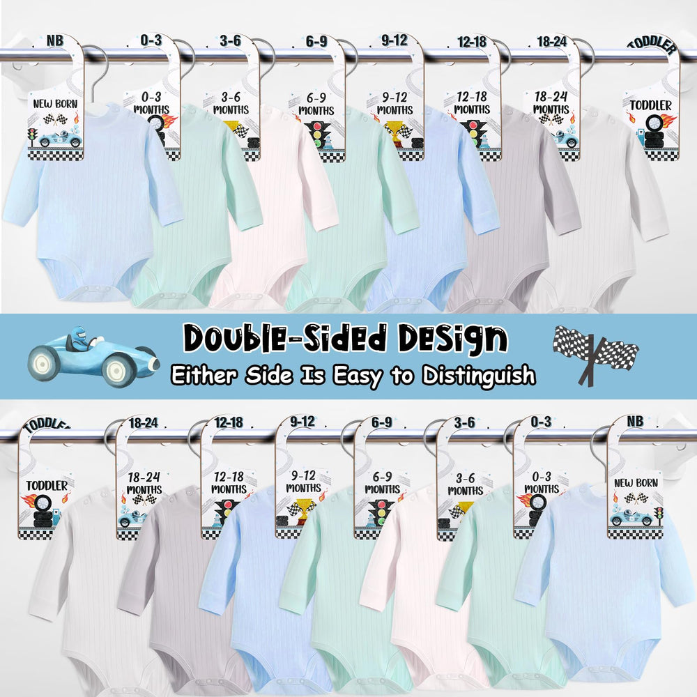 Corner Lace age markers 0-24 months image for organized closet planning.