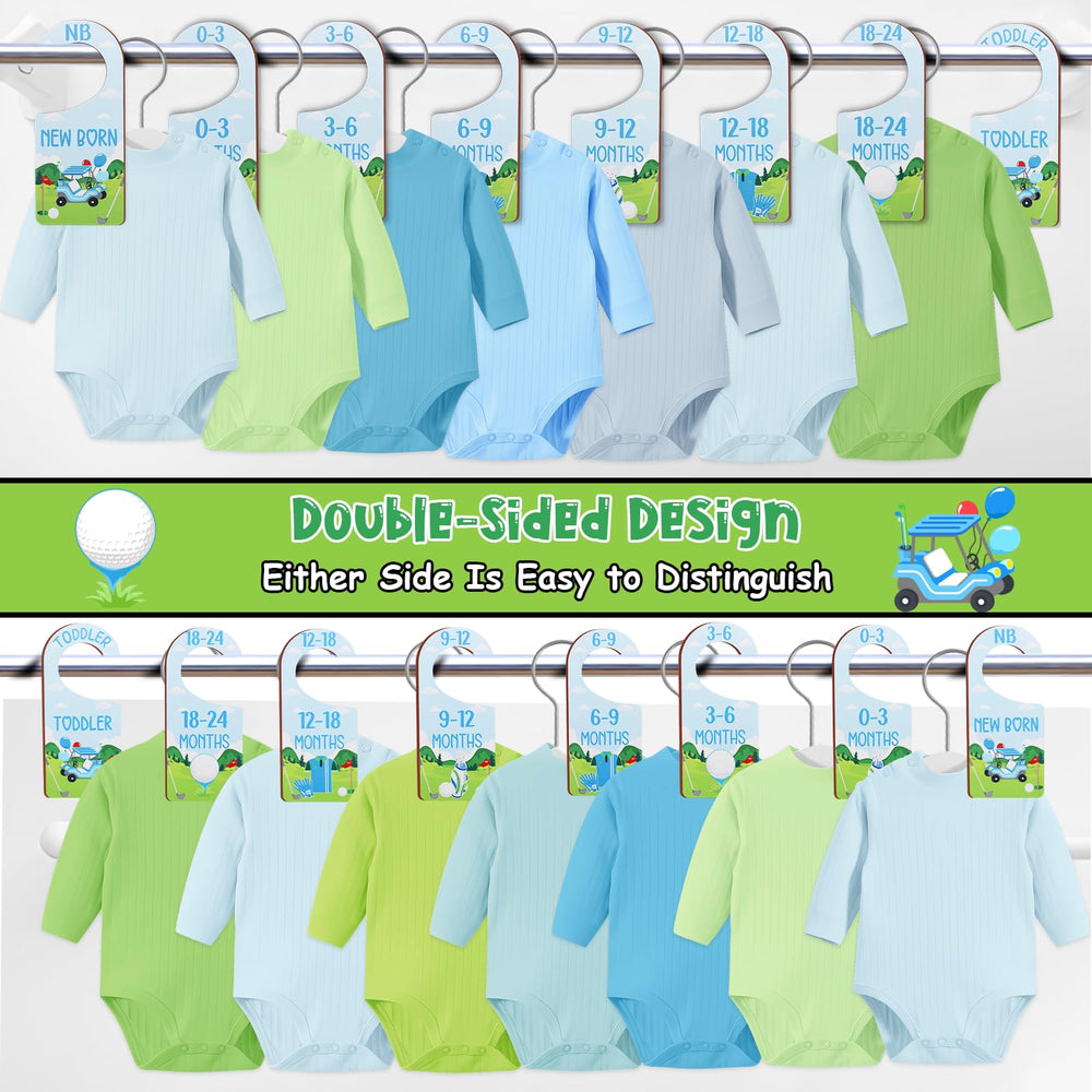 CORNER LACE golf-theme separators keep closet tidy and accessible during dressing