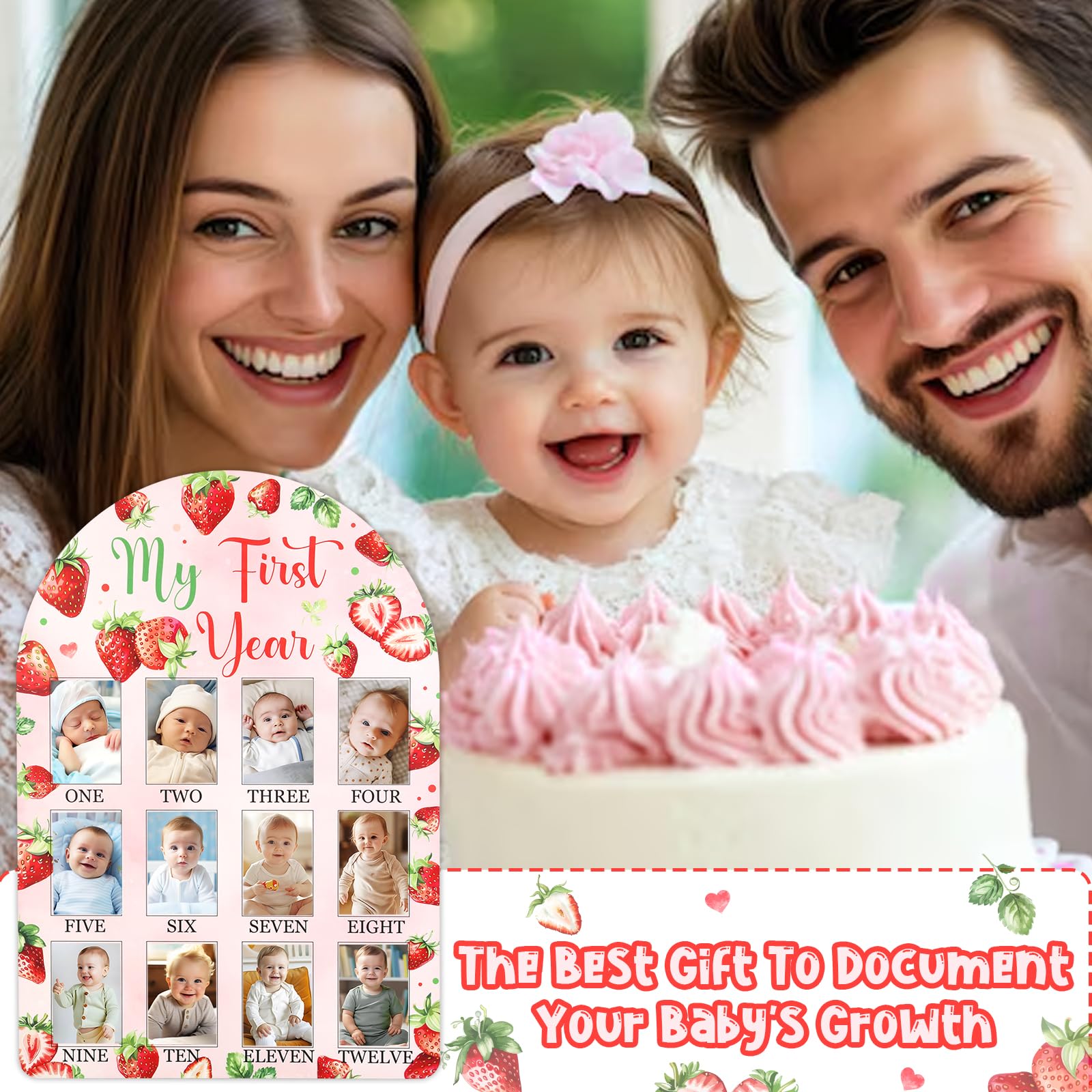 CORNER LACE UV-printed pattern frame adds charm to baby photos