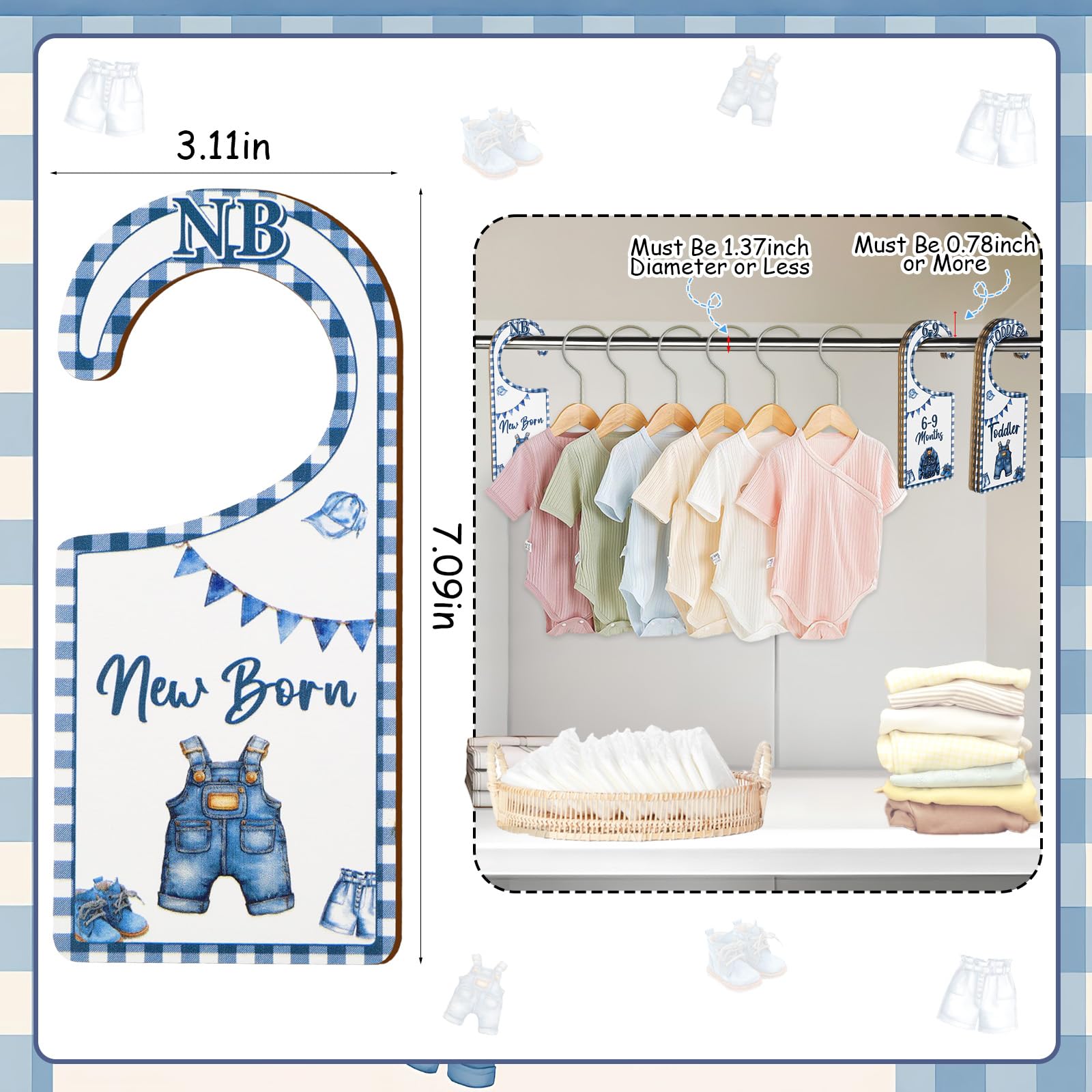 CORNER LACE wooden baby closet organizer emphasizes smooth finish and durability.