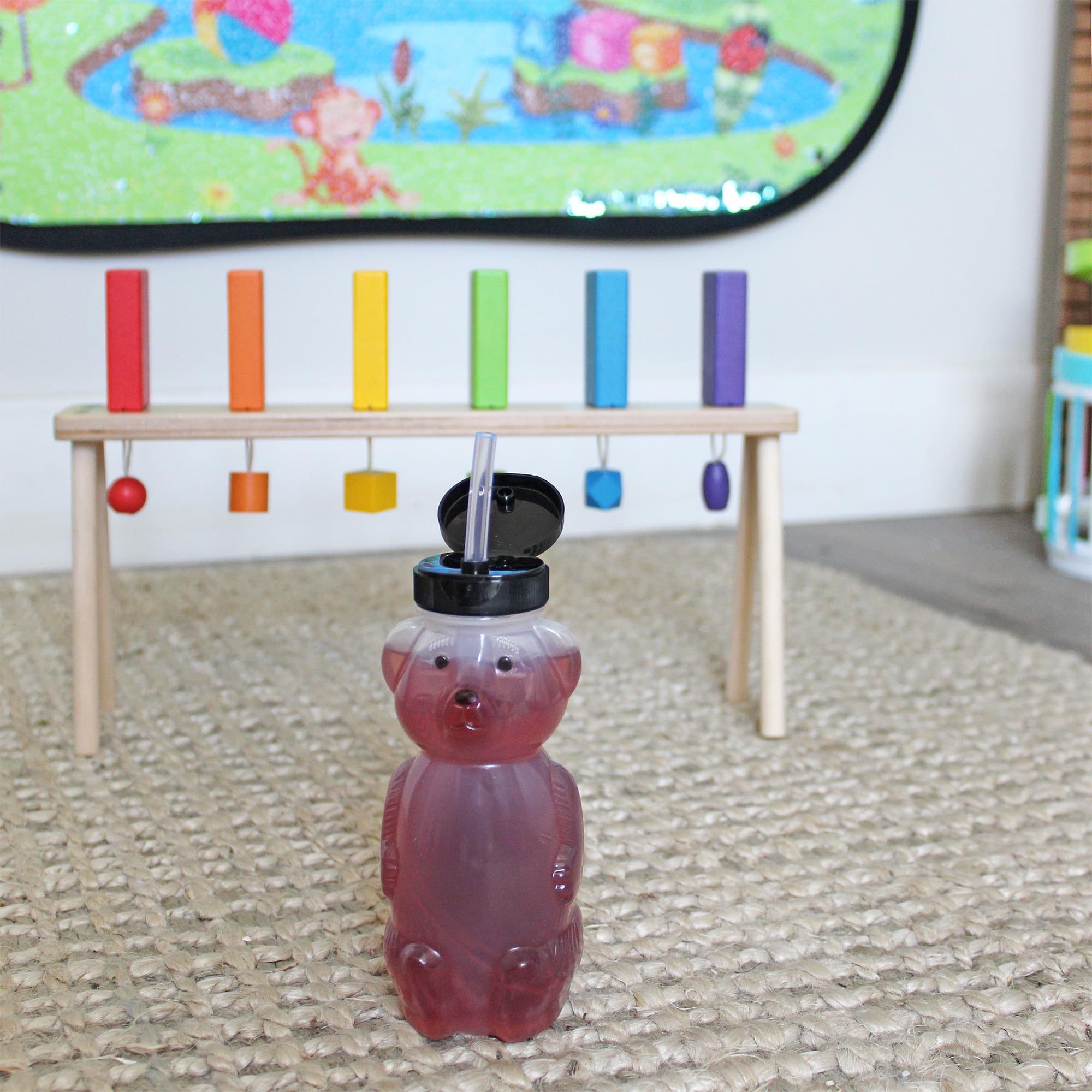 Cornucopia Brands therapy sippy 8oz bottle shows flexible straw for controlled sipping.