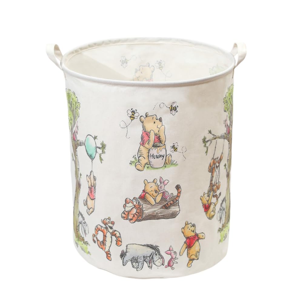 CORODER Oval Bear Nursery Basket in white with ample interior for toys and laundry.