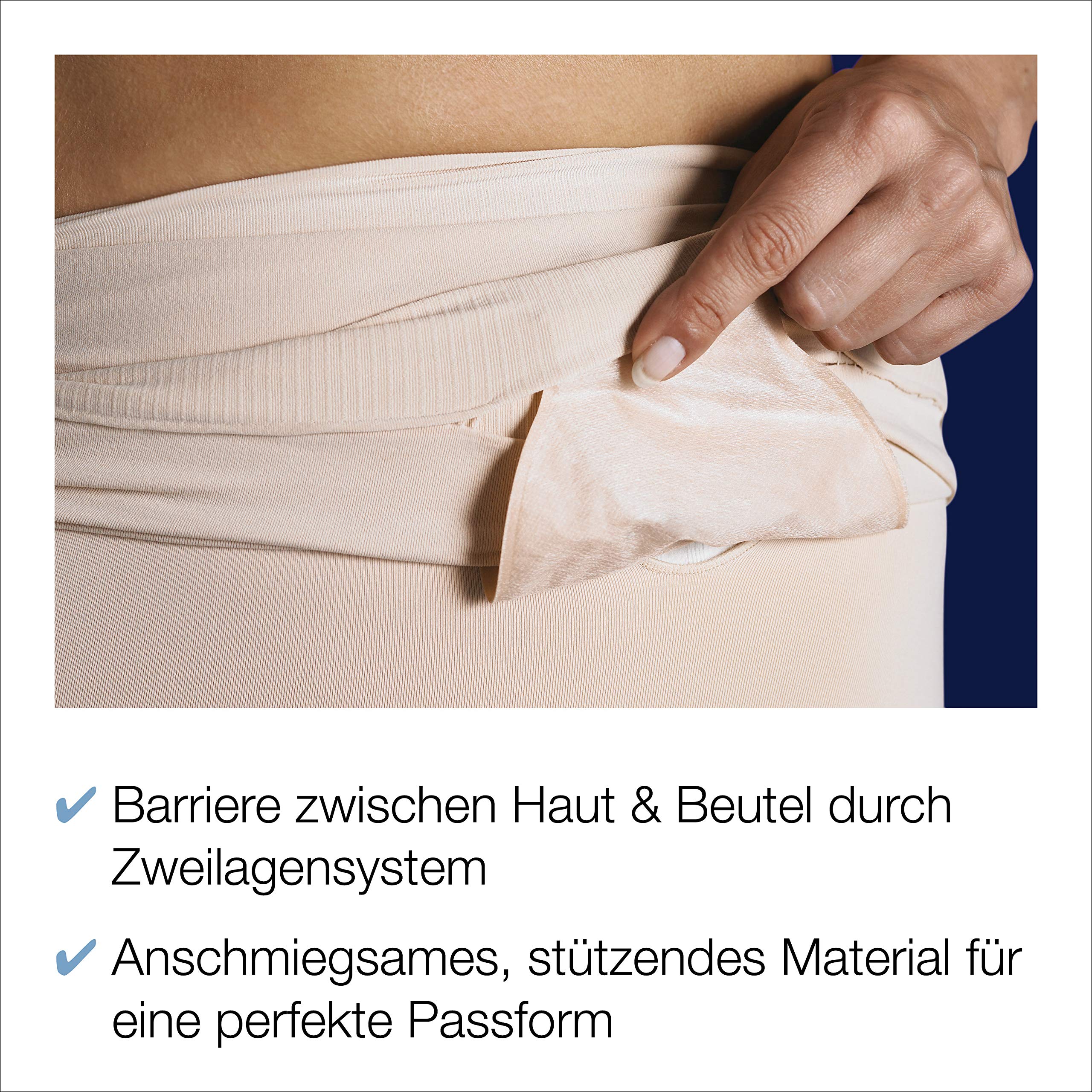 Corsinel StomaSafe Plus pouch-cover reduces noise for discreet activity.
