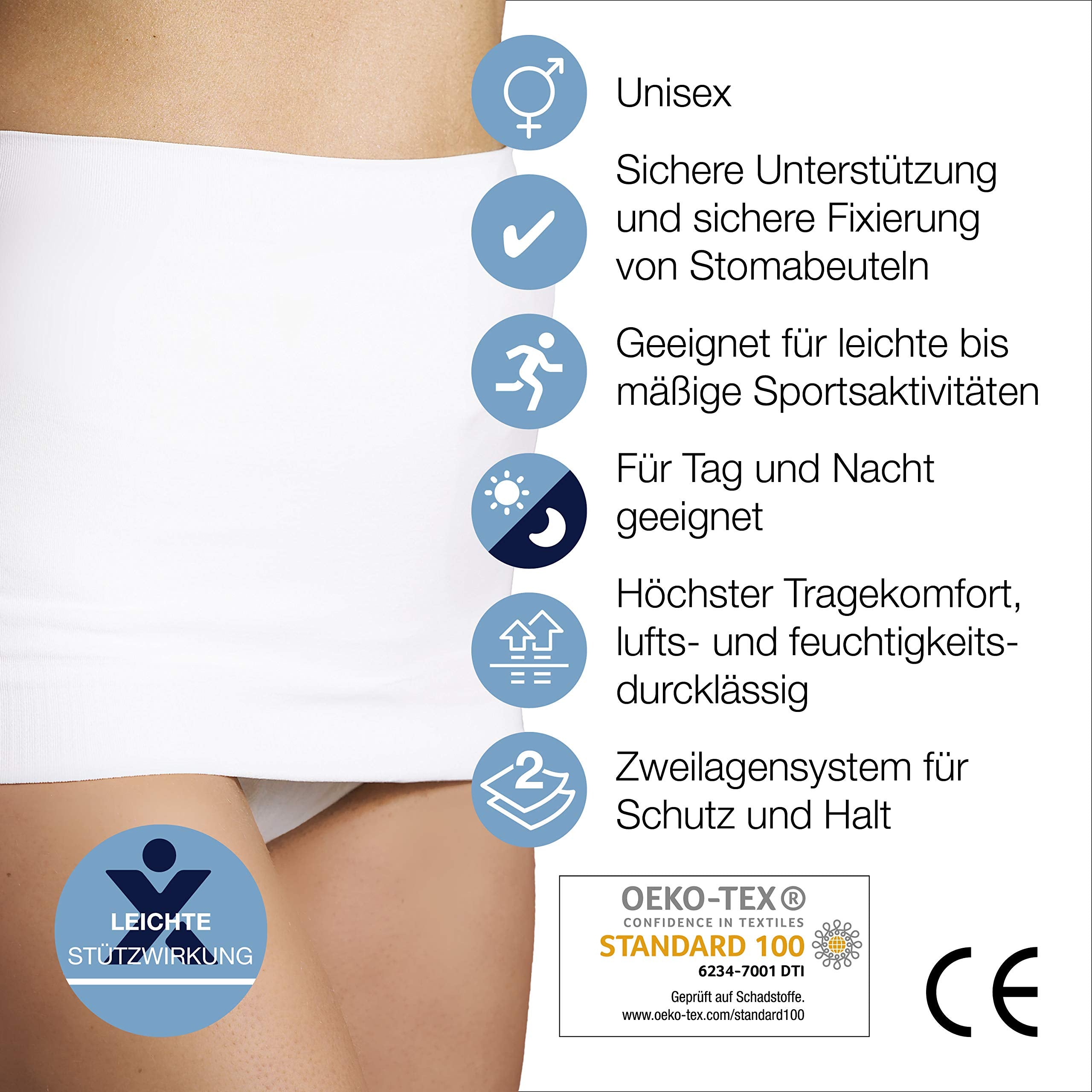 Corsinel StomaSafe Plus seamless two-layer design minimizes skin contact.