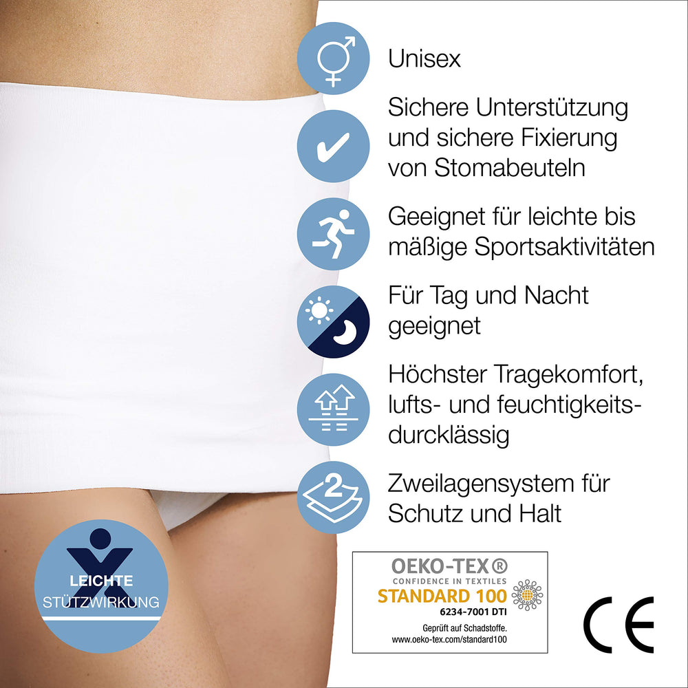Corsinel StomaSafe Plus seamless two-layer design minimizes skin contact.