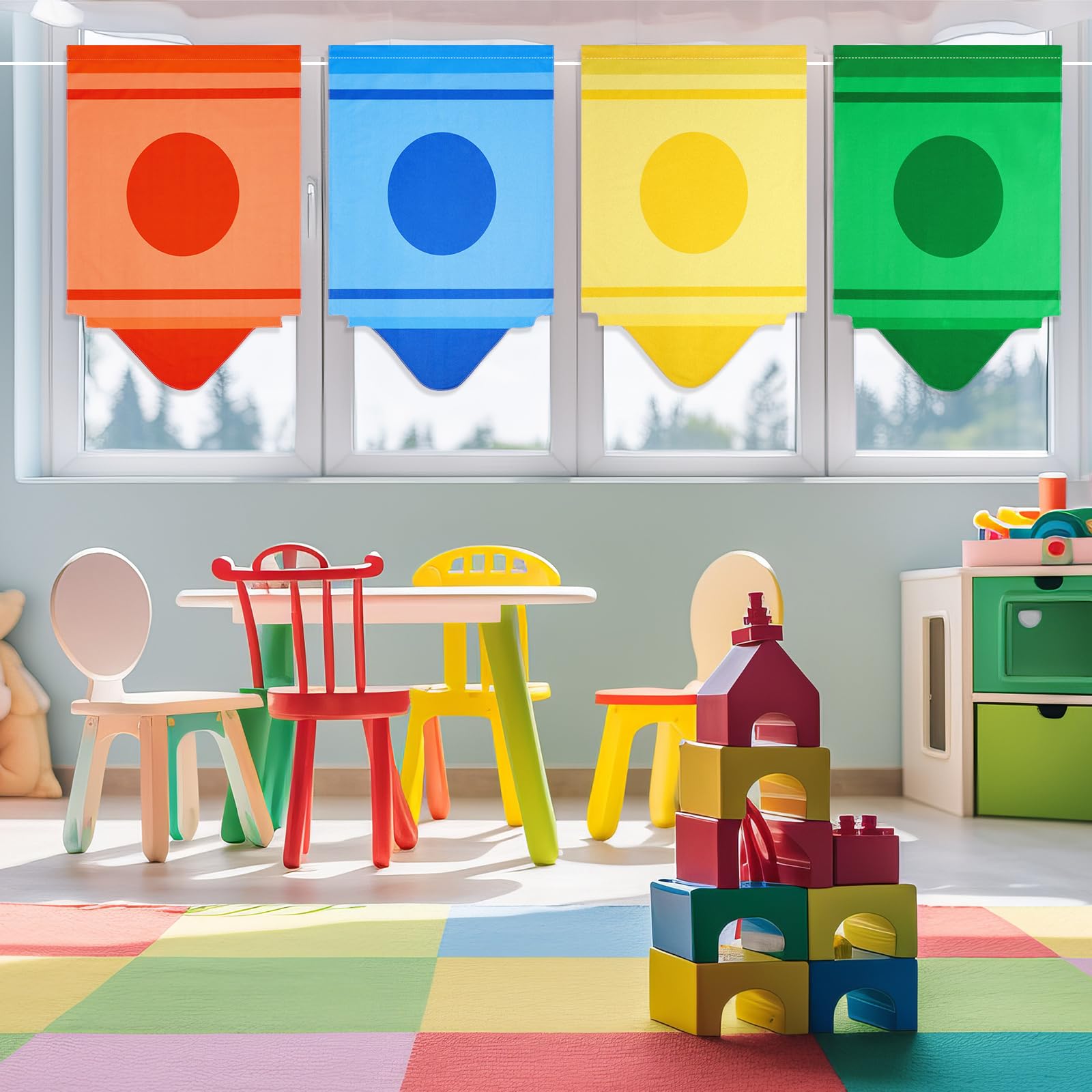 Cosblank school curtains in colorful design offer easy setup and kid-friendly style.