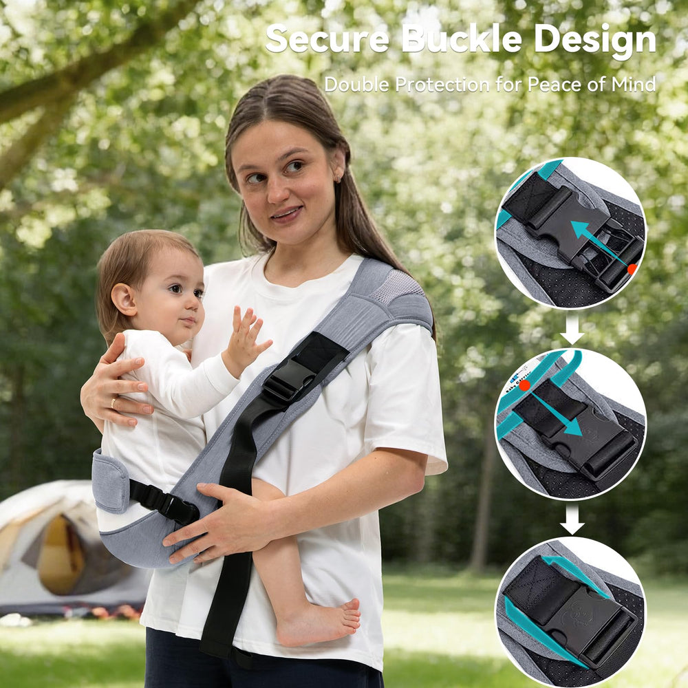 COSDIG carrier highlights anti-tilt seat for stable, upright support.