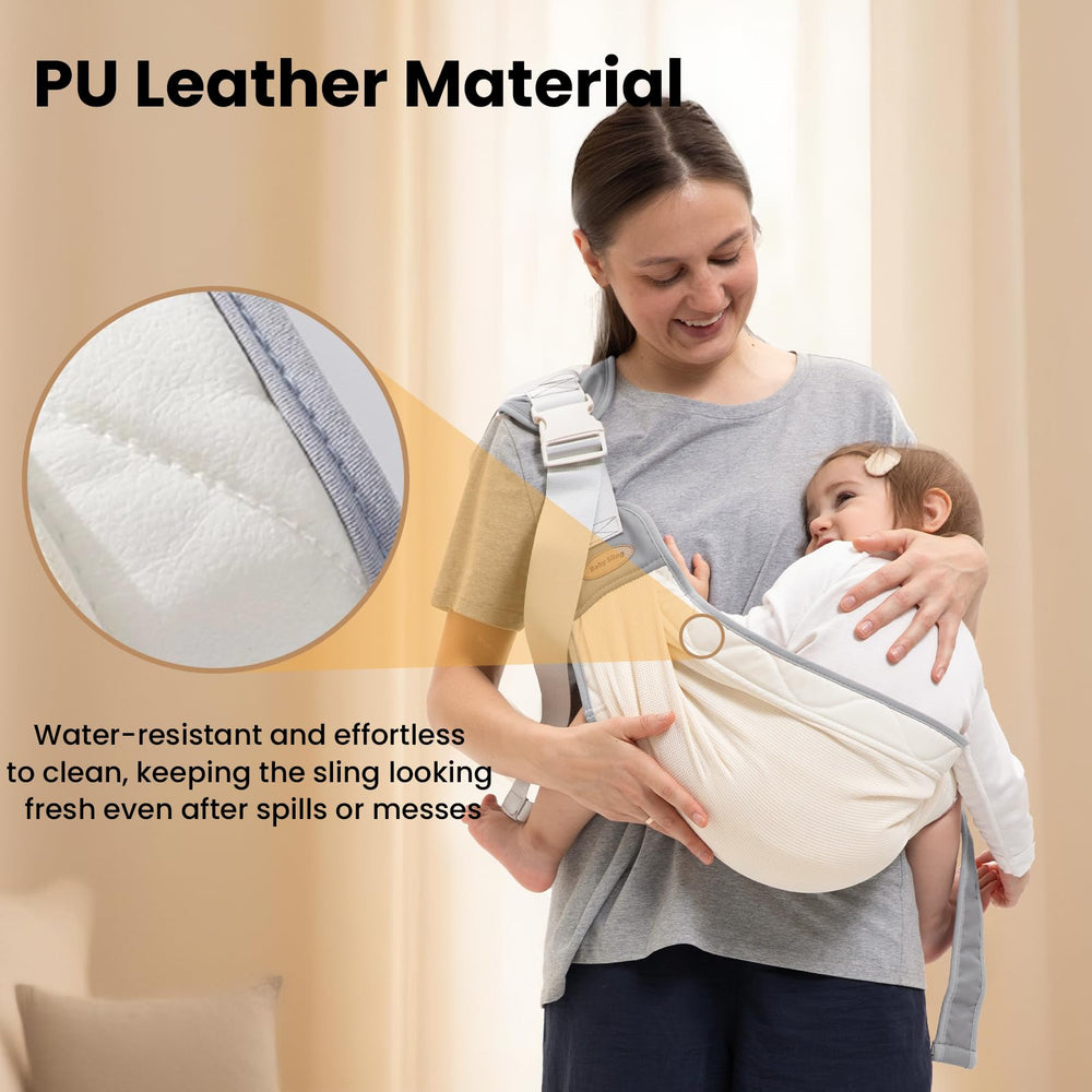 COSDIG baby carrier waffle-knit lining feels gentle against baby’s skin.