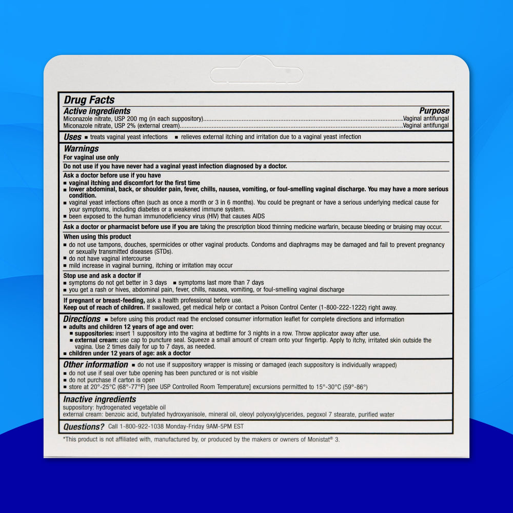 Cosette Miconazole Suppositories close-up with applicator for at-home use