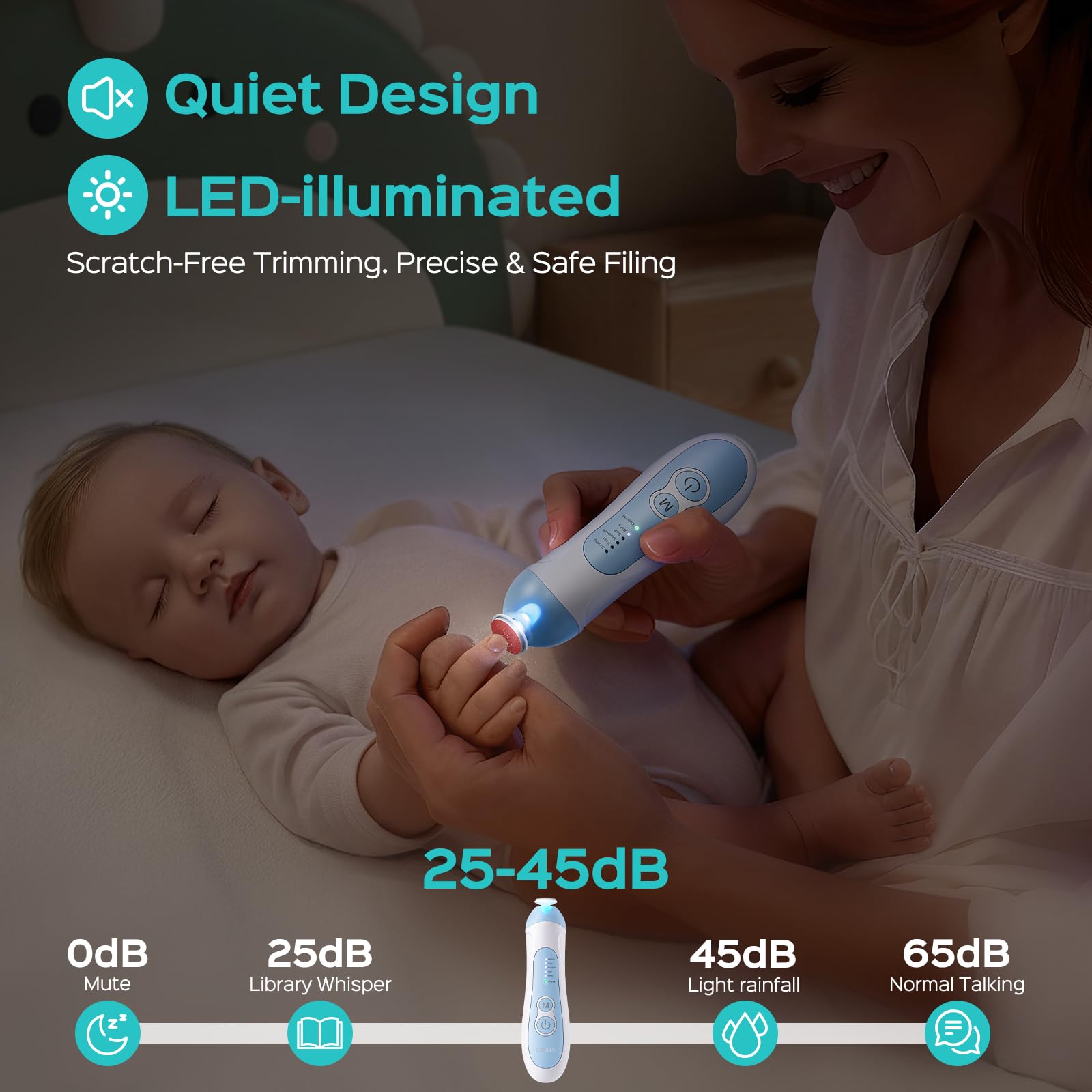 COSLUS ultra-quiet operation supports calm bedtime nail sessions