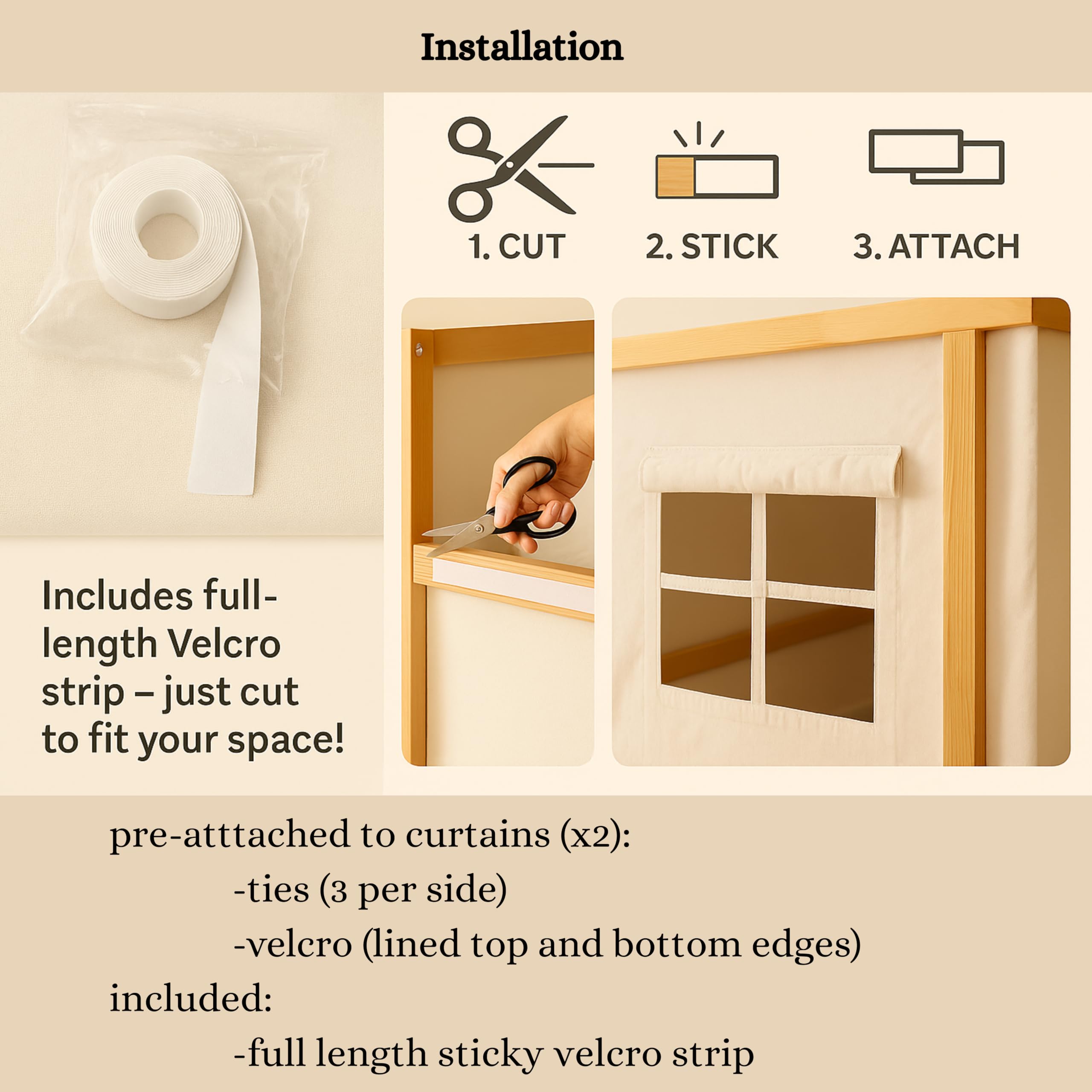 Breathable cotton fabric keeps air flowing in the cozy nook