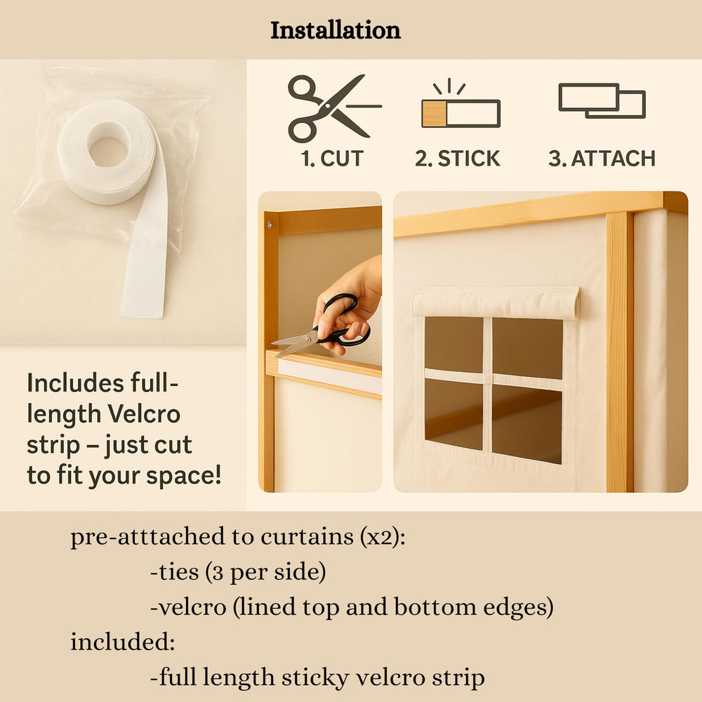 Breathable cotton fabric keeps air flowing in the cozy nook