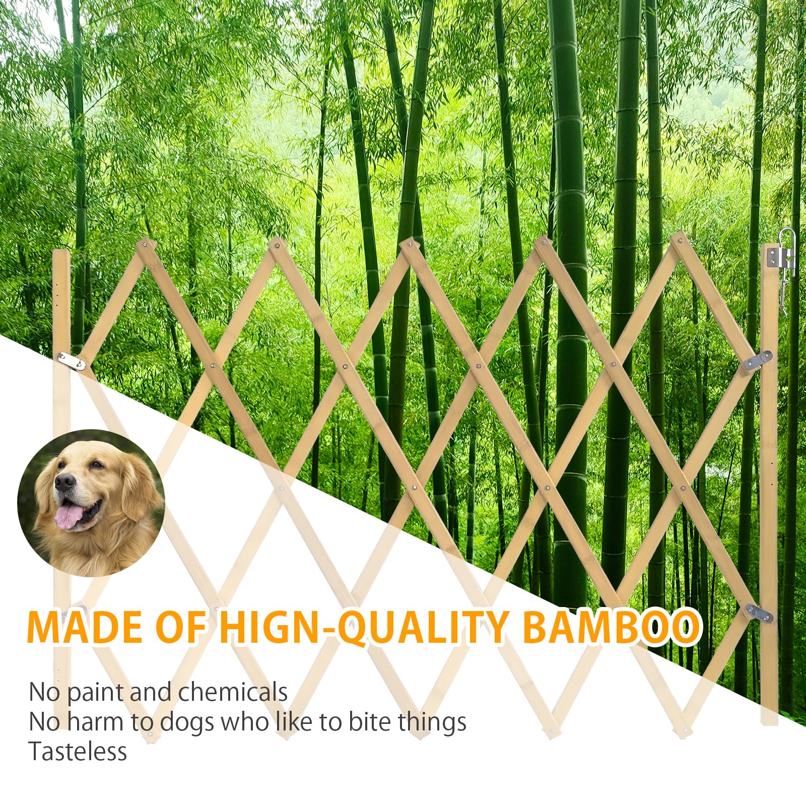 COSTYLE Accordion pet gate folded flat for space-saving storage.