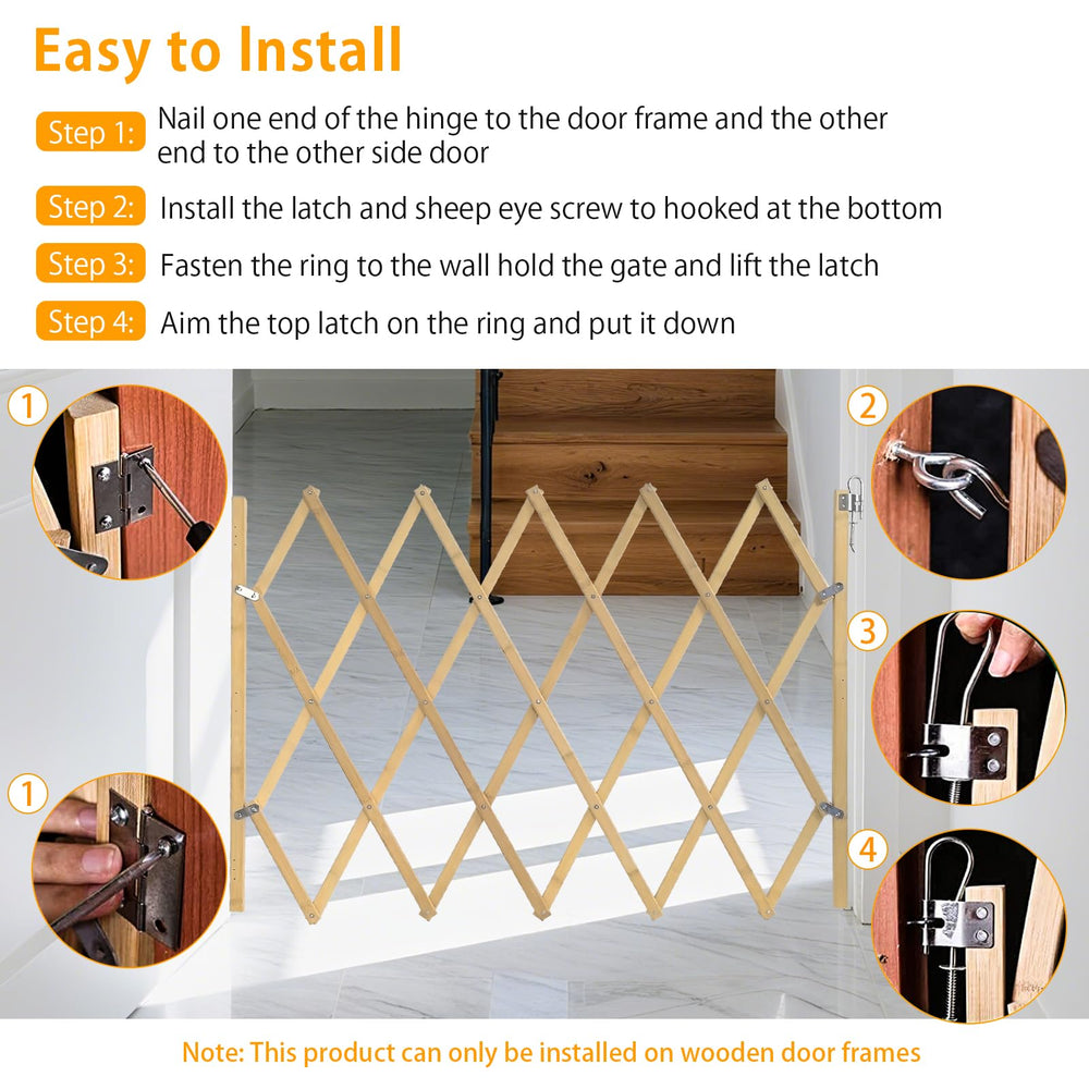 COSTYLE Small dog gate expanded to fit a narrow space.