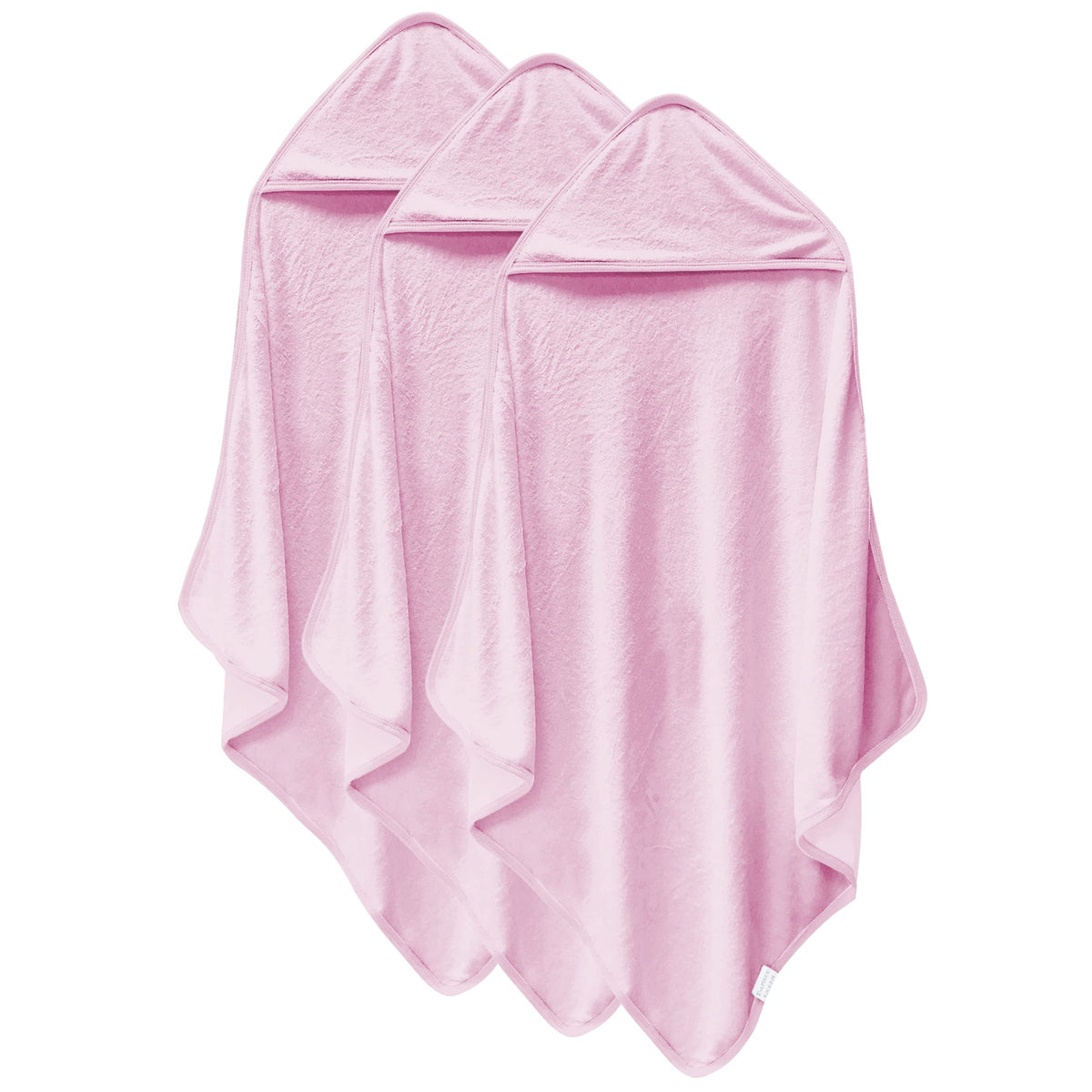 Cosy Family bamboo hooded towel in pink on baby after bath, soft and absorbent.