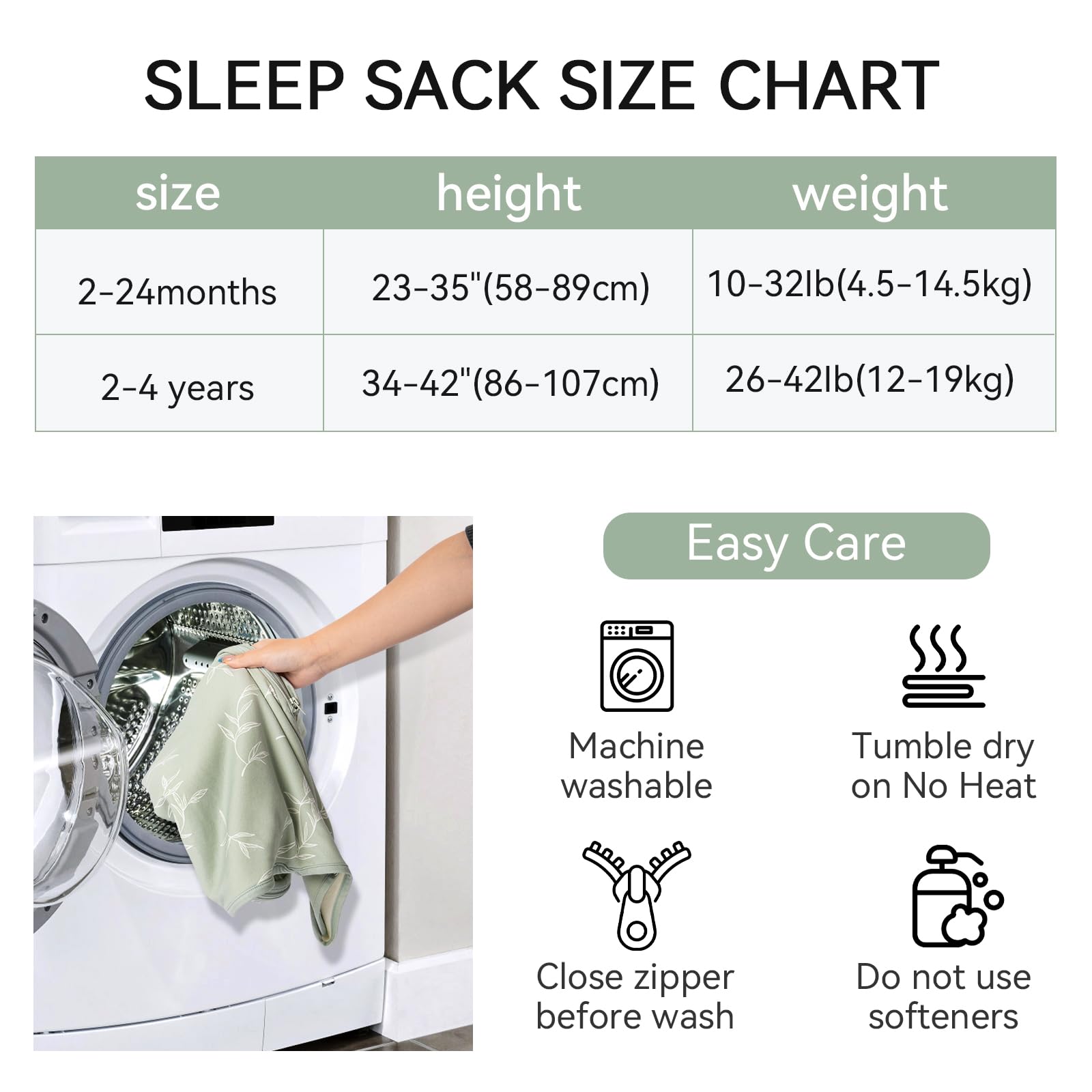 CosyDiary Merino sleep sack in use at bedtime for year-round comfort.