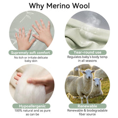 CosyDiary Merino sleep sack two-way zipper for quick dressing.