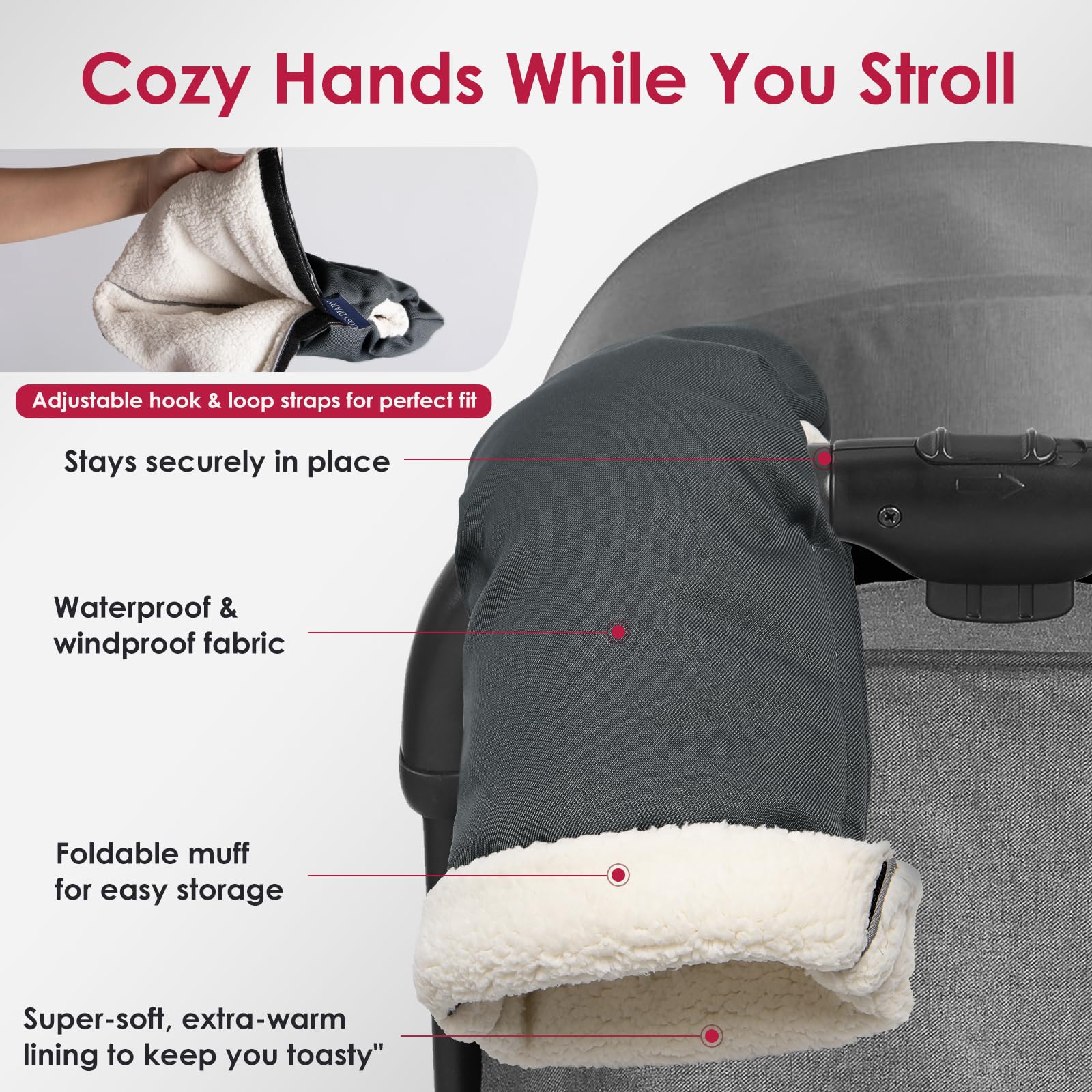 CosyDiary waterproof shell protects hands from wind and drizzle.
