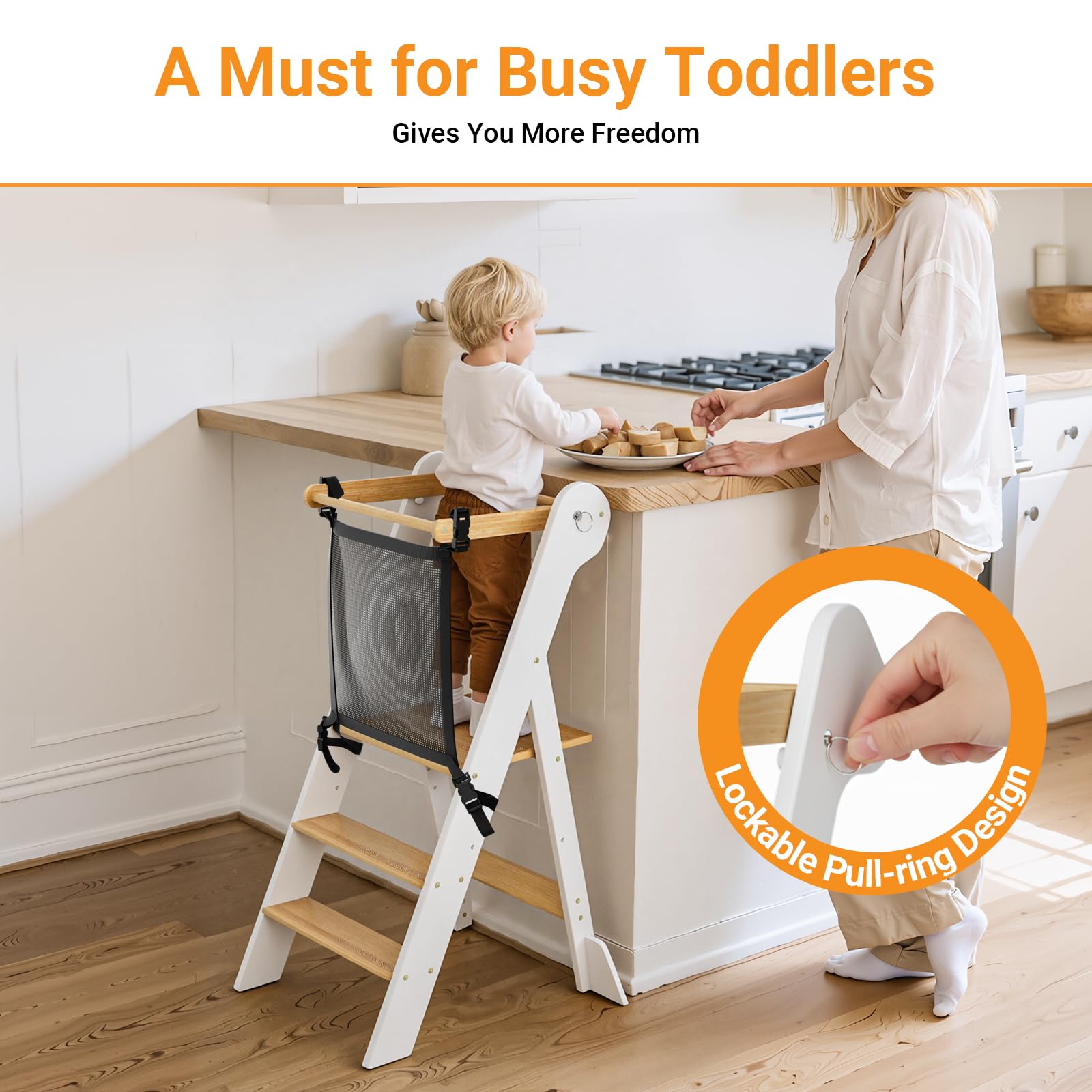 COSYLAND bottom storage net provides convenient space for small items and tidy spaces.