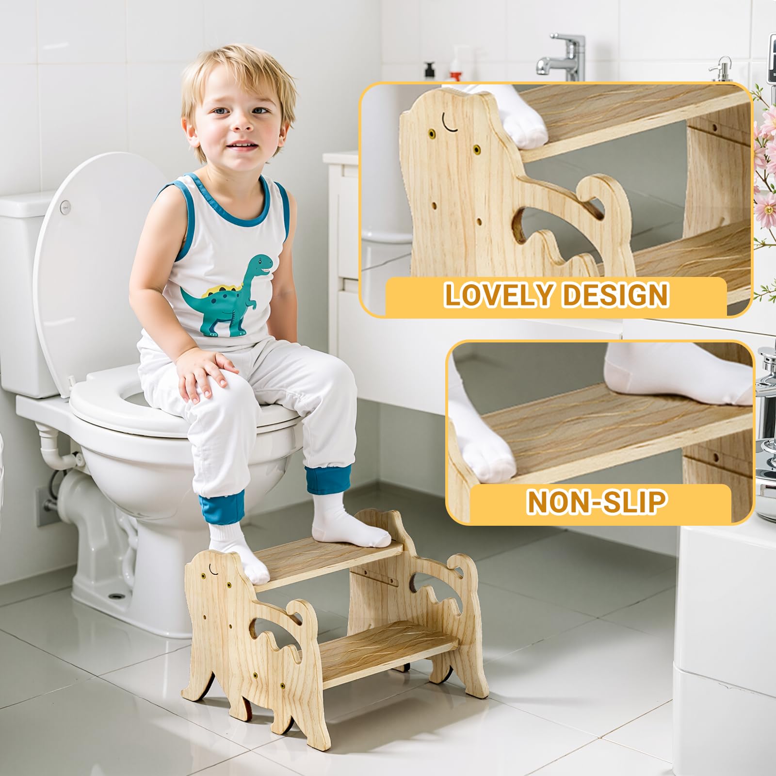 COSYLAND cat-style stool with built-in handles for easy transport.