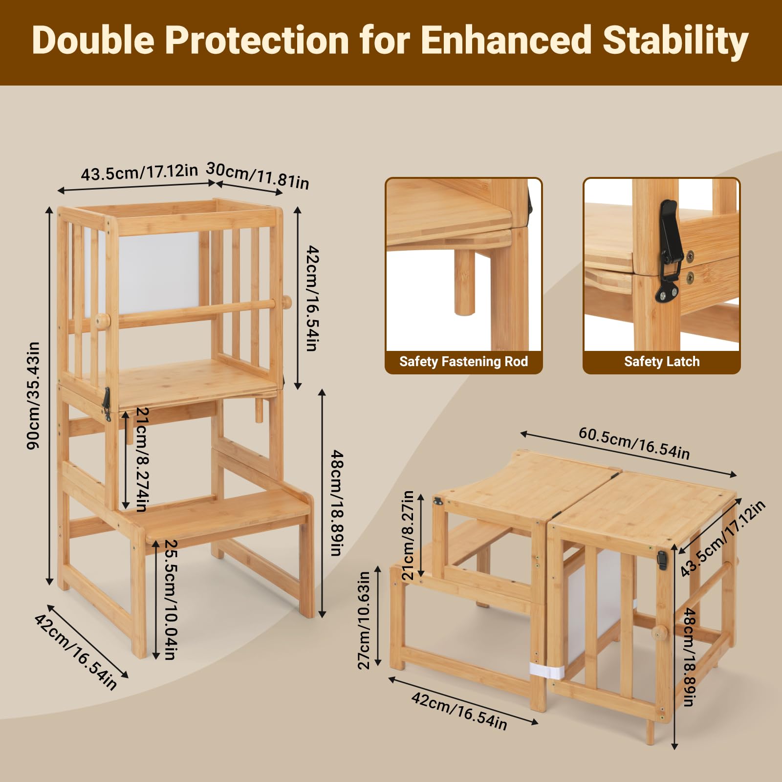 COSYLAND counter-height learning station keeps child within sight while you cook.
