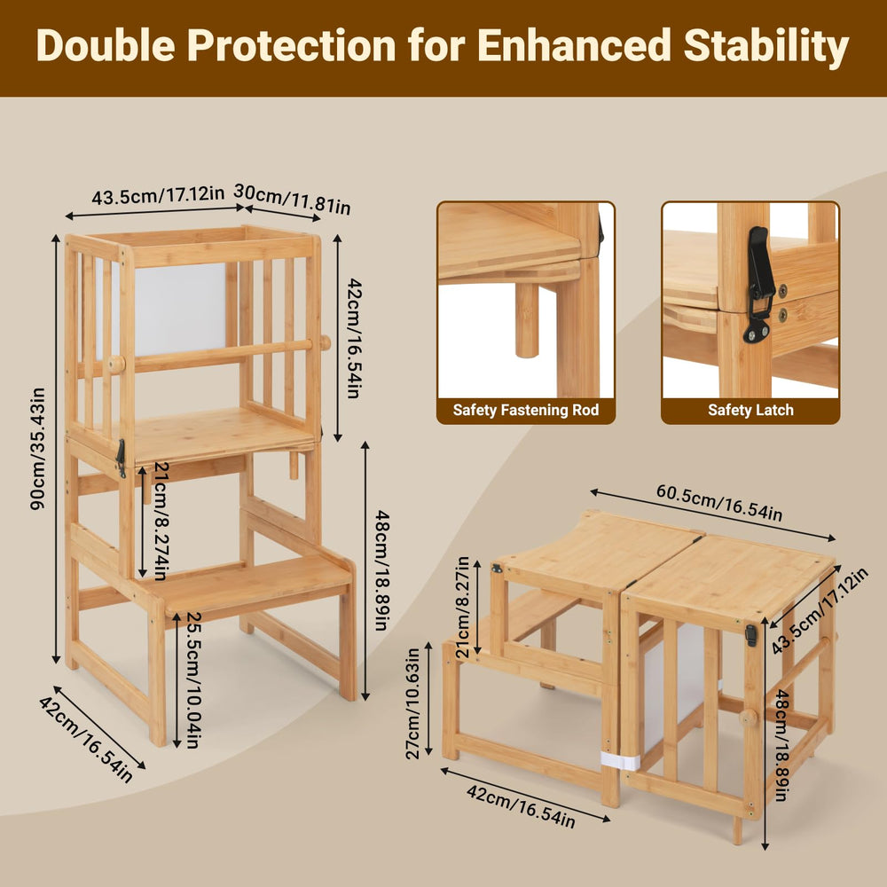 COSYLAND counter-height learning station keeps child within sight while you cook.