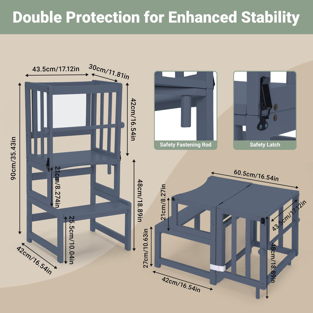 COSYLAND durable toddler tower supports up to 150 lbs for growing kids