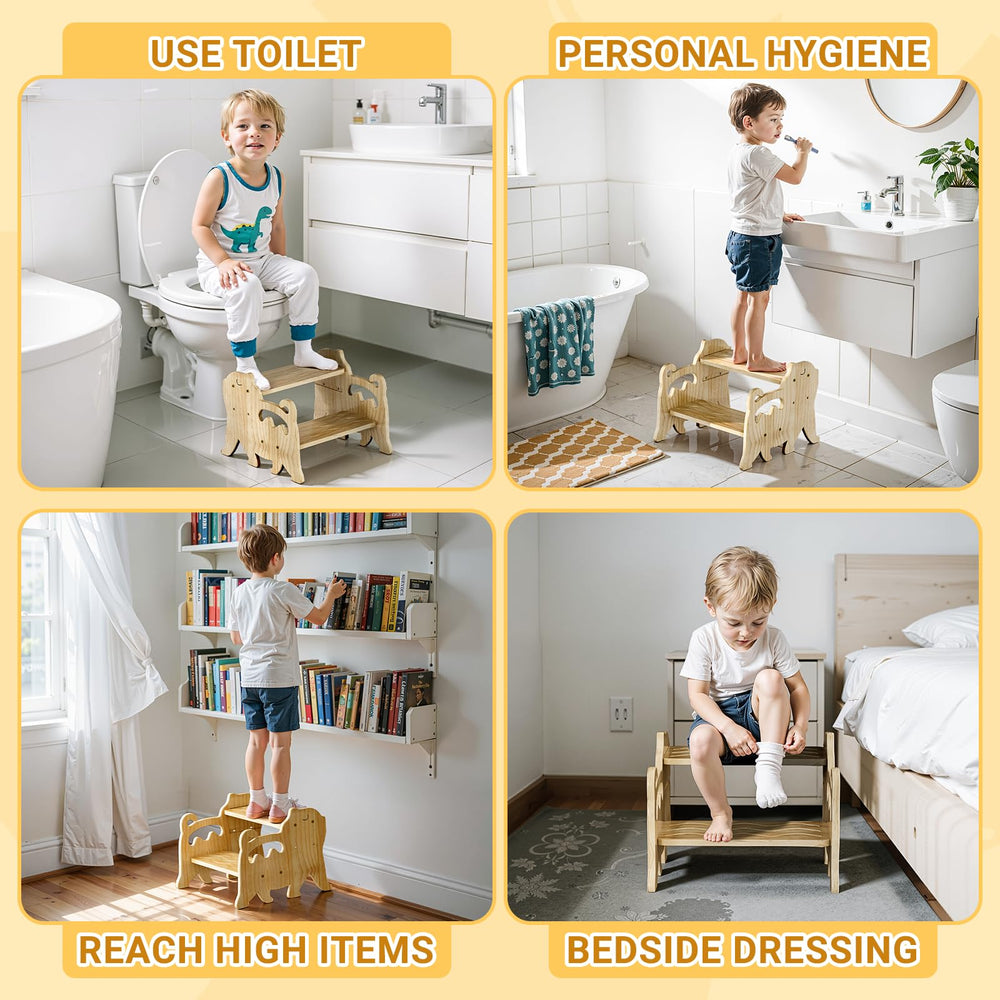 Easy-assembly COSYLAND wooden stool with pre-drilled holes and clear instructions.