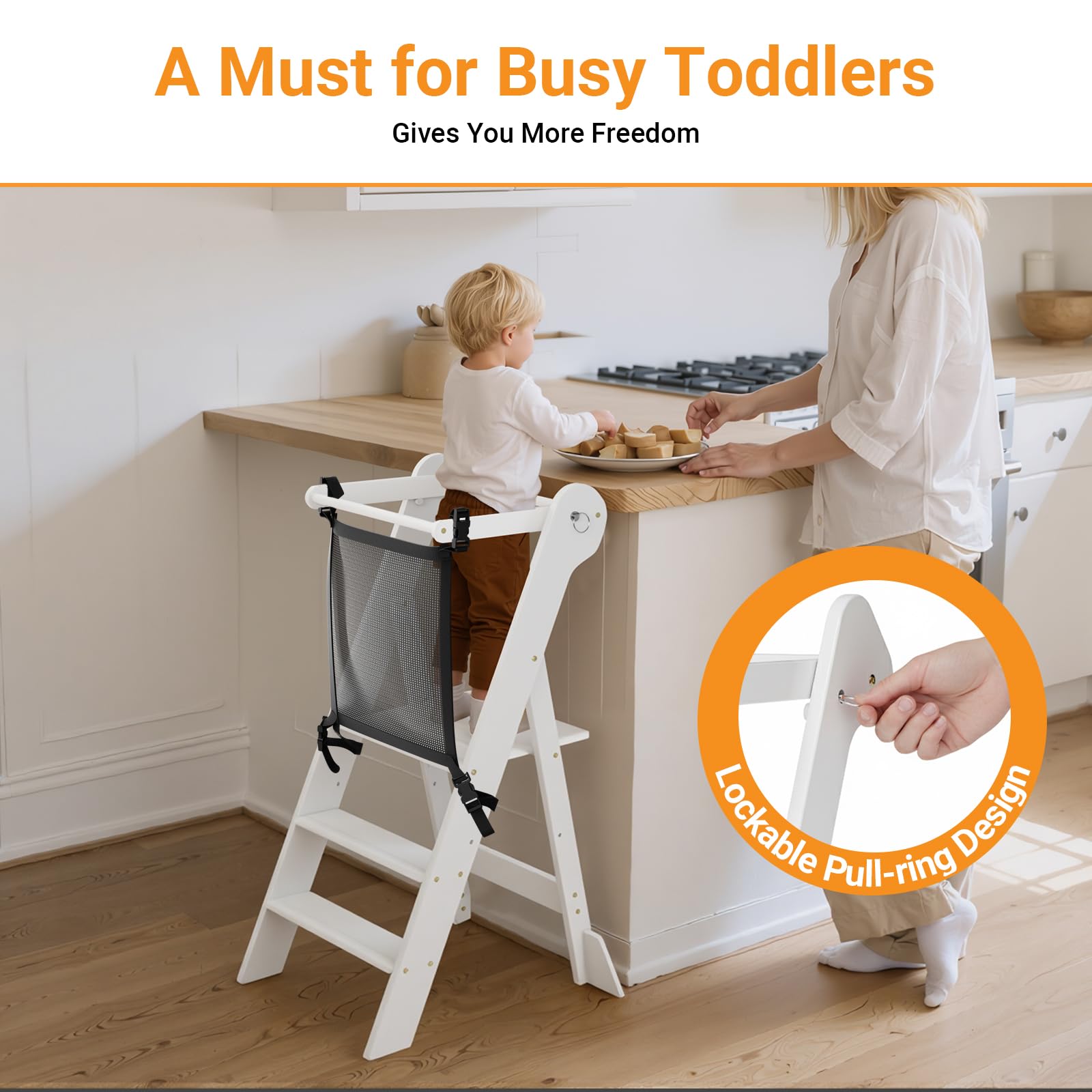 COSYLAND bottom storage keeps small items organized and accessible