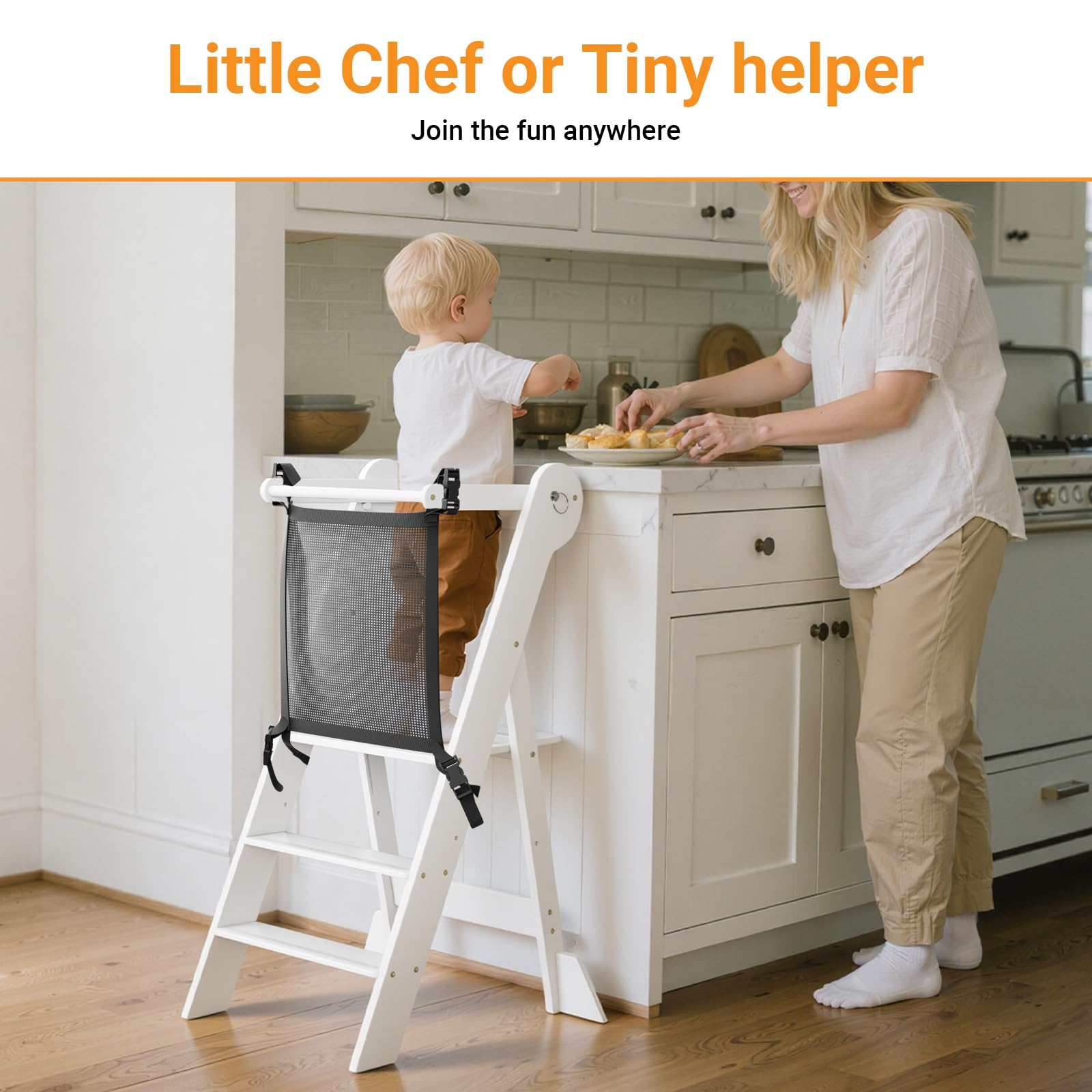 COSYLAND height-adjustable platform allows growing children to reach counters safely