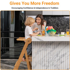COSYLAND foldable toddler standing tower folded saves space in small kitchens