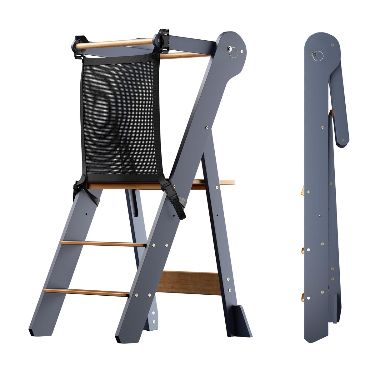 COSYLAND foldable toddler-stool for kitchen provides easy storage and safe countertop access.