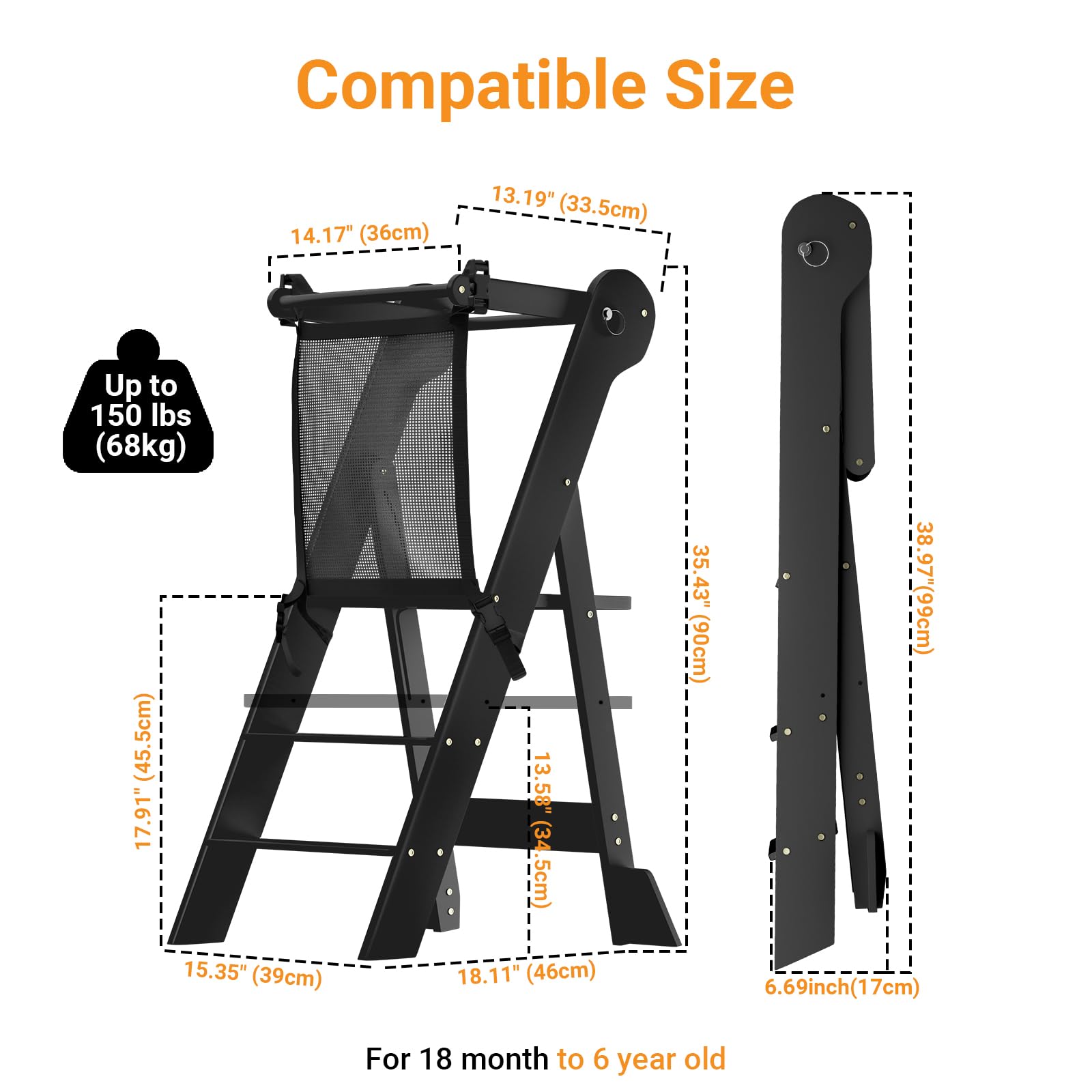 COSYLAND height-adjustable standing platform suitable for growing kids.
