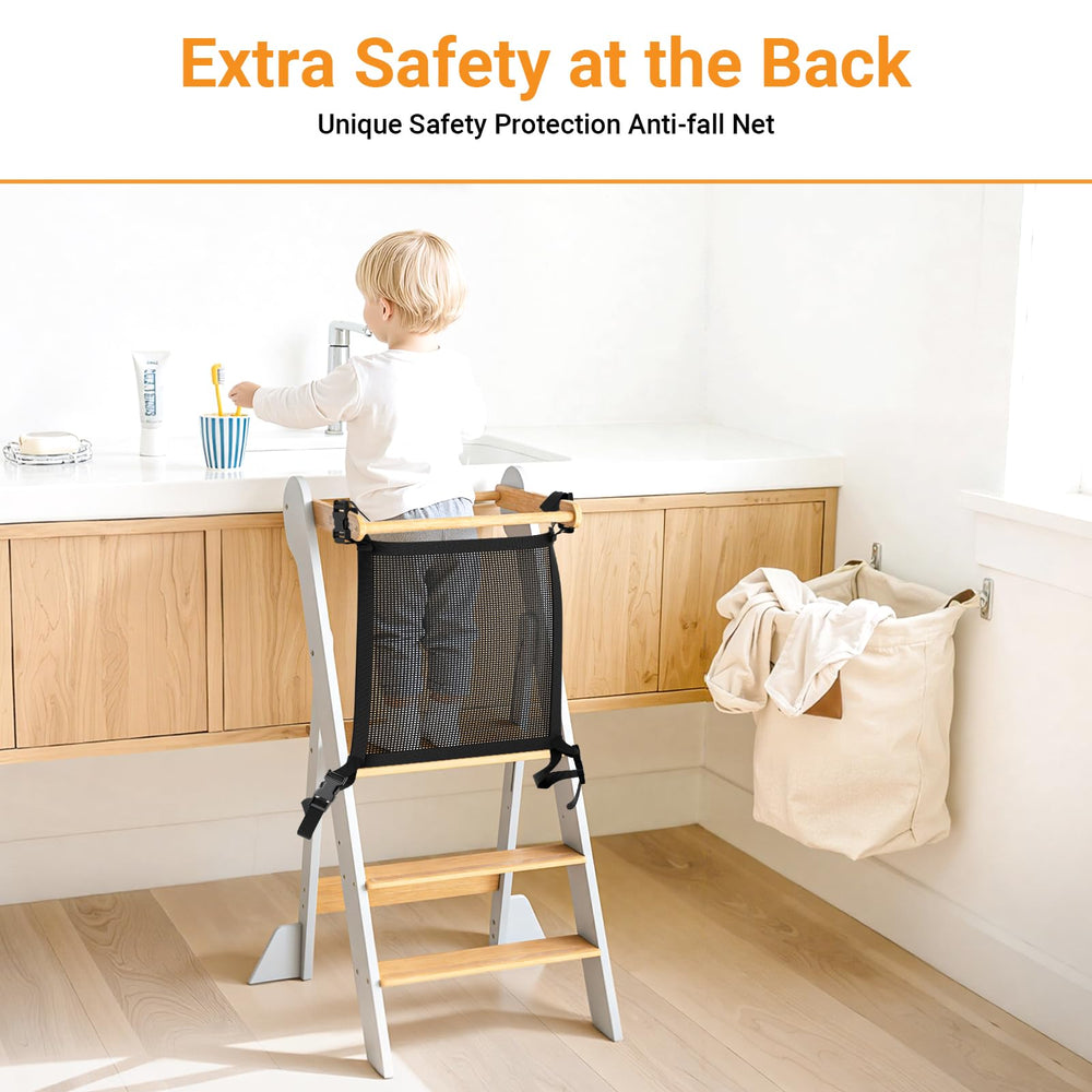 COSYLAND height-adjustable platform grows with your child for independence.