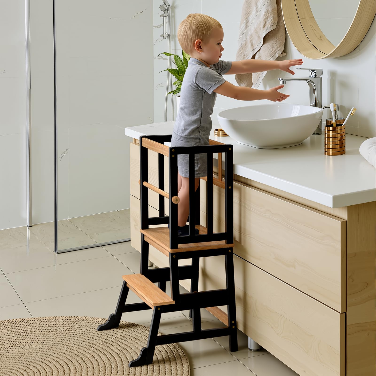 COSYLAND durable wood construction stands up to daily toddler use