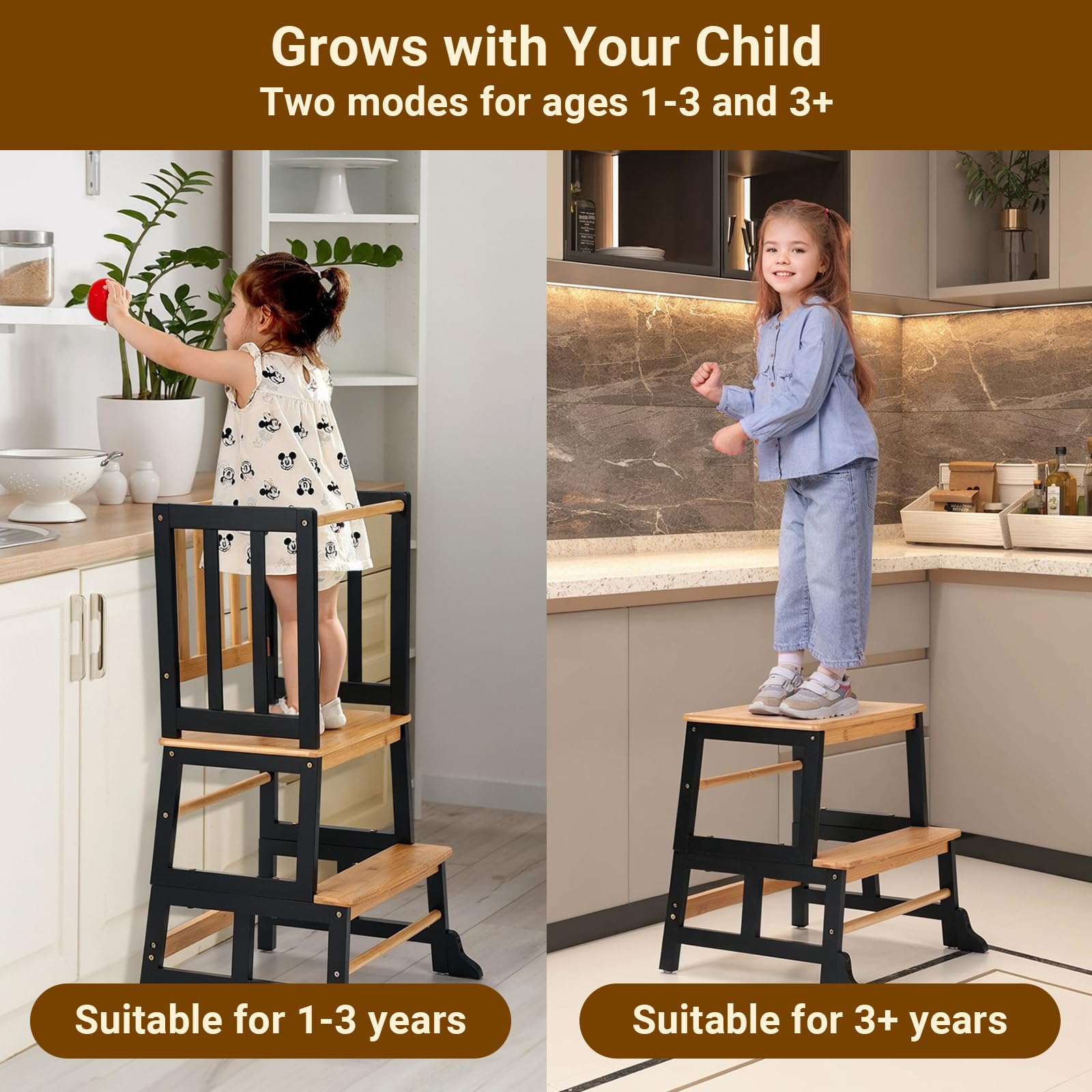 COSYLAND sturdy stool withstands everyday toddler activities and learning moments.