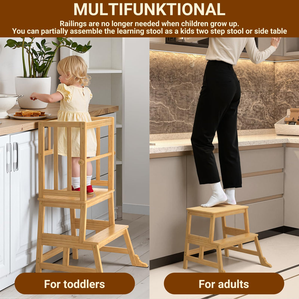 COSYLAND Kids Kitchen Step Stool used as a small table or desk surface.