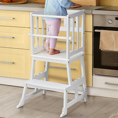 COSYLAND Kids Step Stool with rail offers stable climbing support for toddlers.