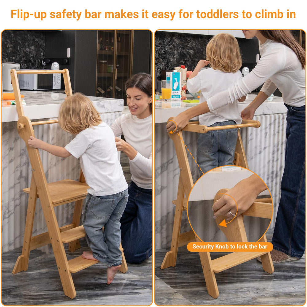 COSYLAND kitchen stool with sturdy feet minimizes wobble during meals