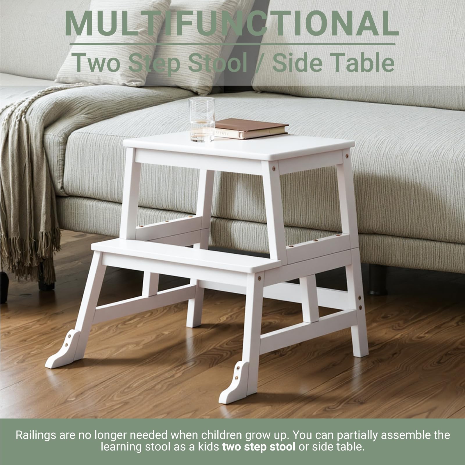 Versatile as a small table or desk when not used as stairs.