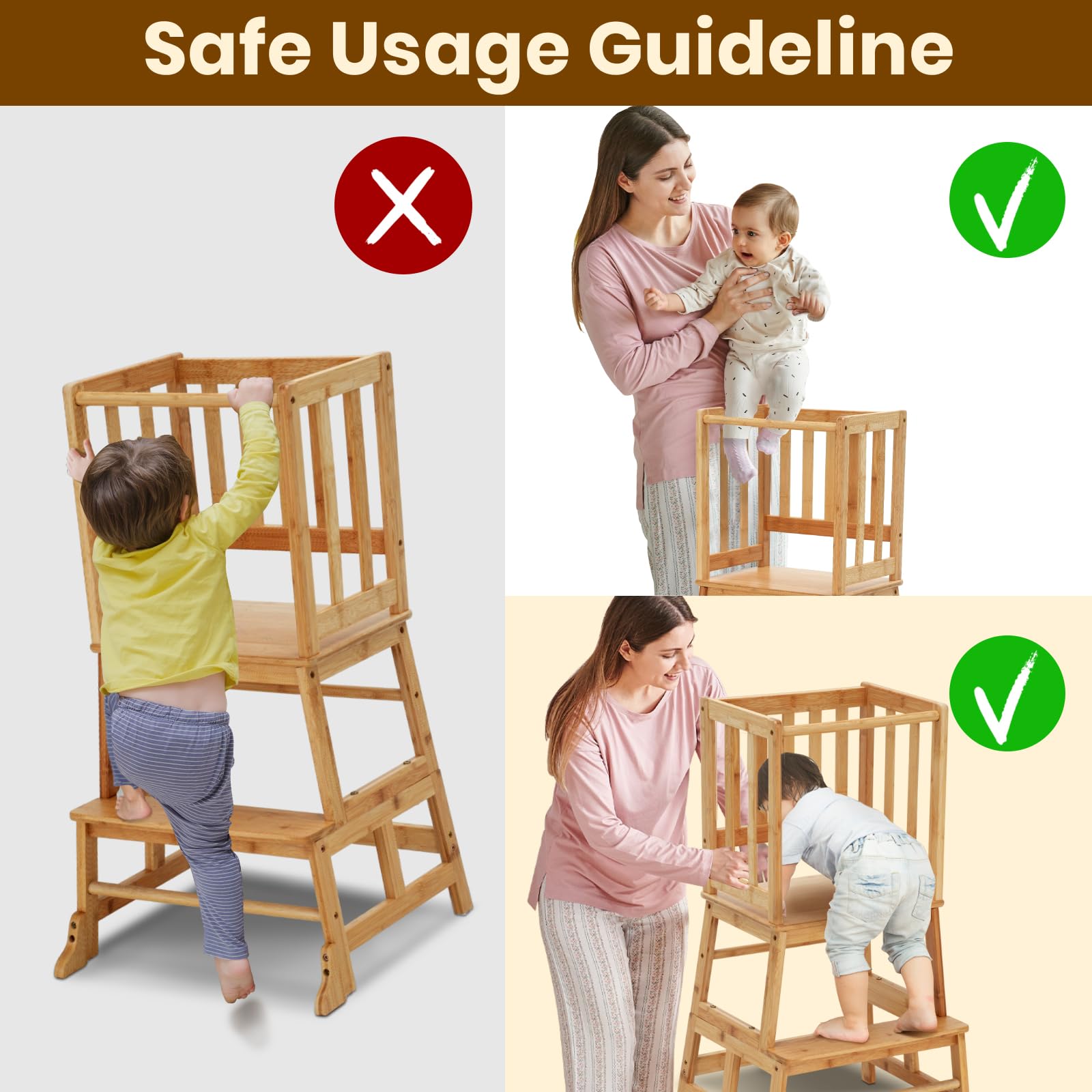 COSYLAND natural bamboo finish offers a warm, durable look for everyday use.