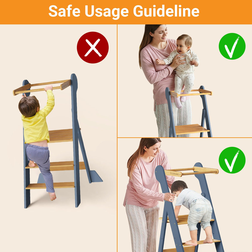 COSYLAND non-slip feet keep the stool stable on various surfaces.