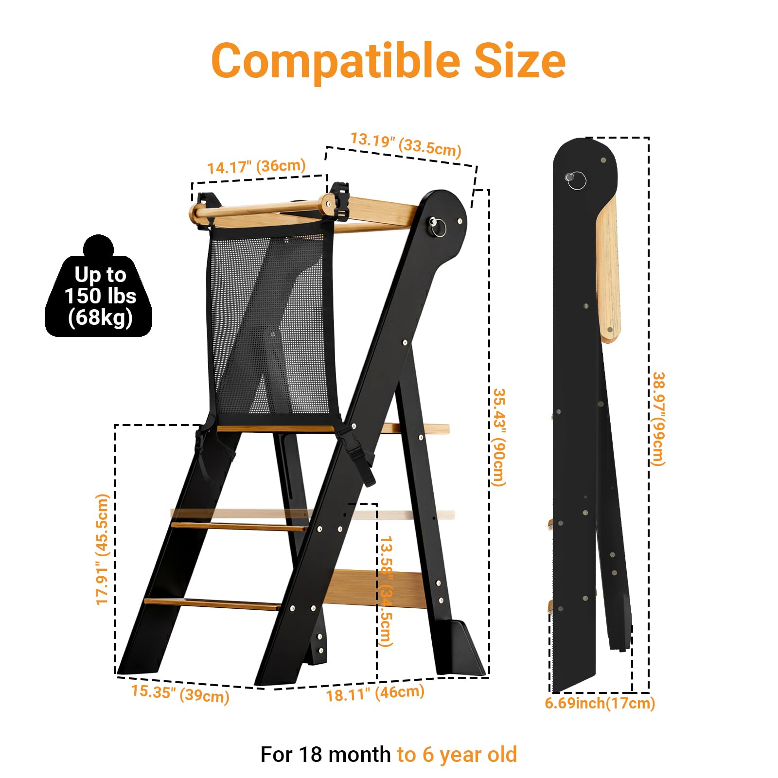 COSYLAND portable kitchen stool for busy families on the go.