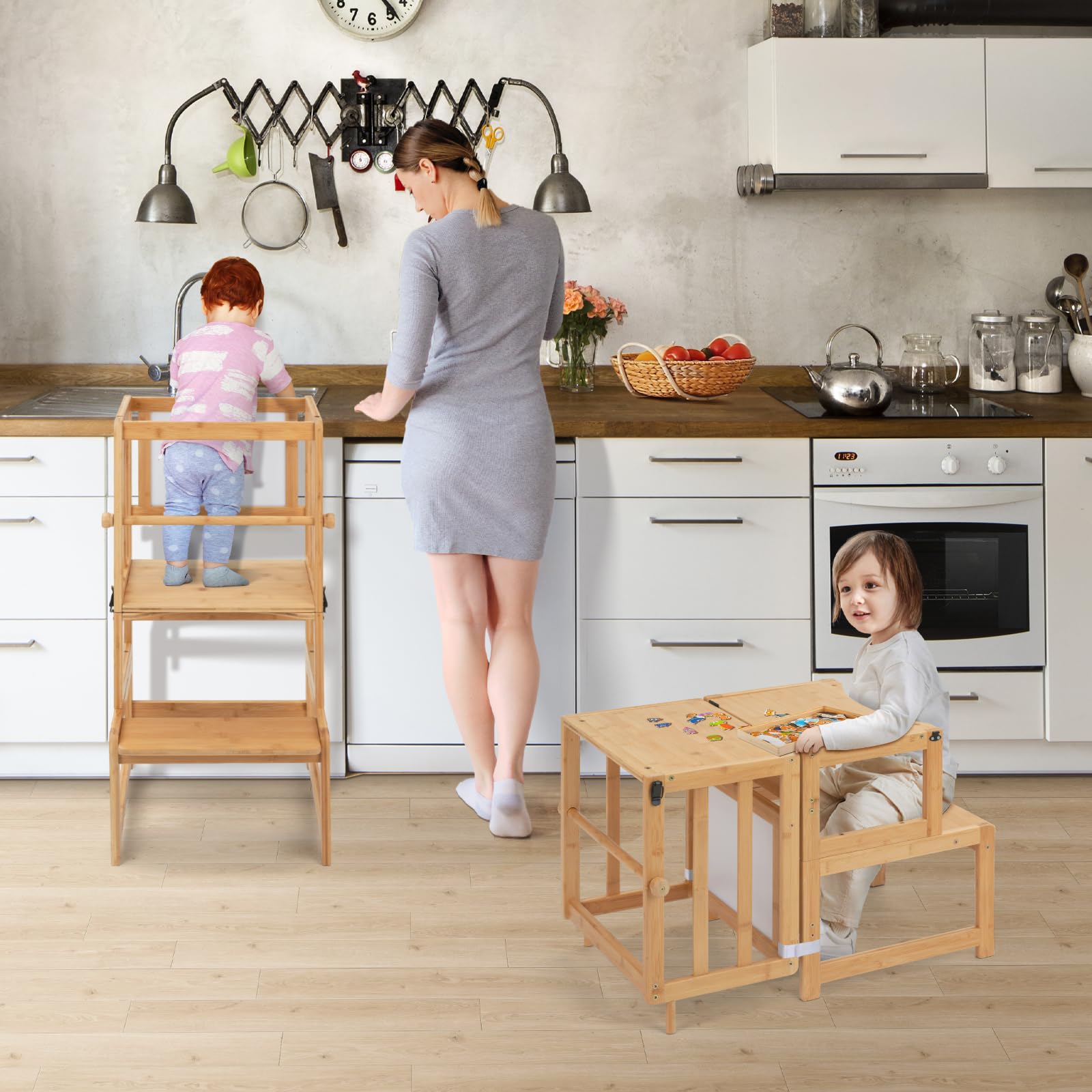 COSYLAND safe bamboo construction with removable rail for secure use.