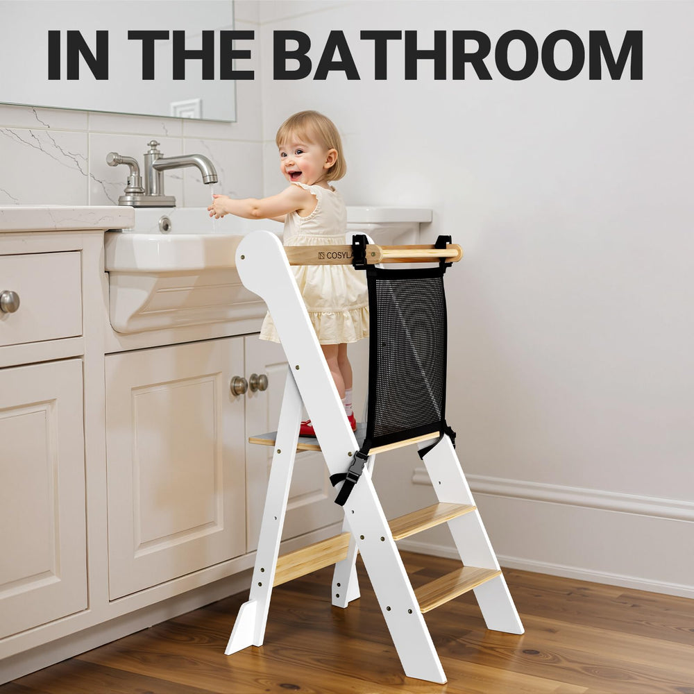 Cosyland safe kitchen helper during cooking or brushing teeth.