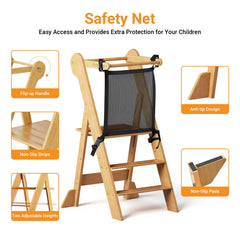 COSYLAND safety-net surrounds the stool to reduce falls during activities.