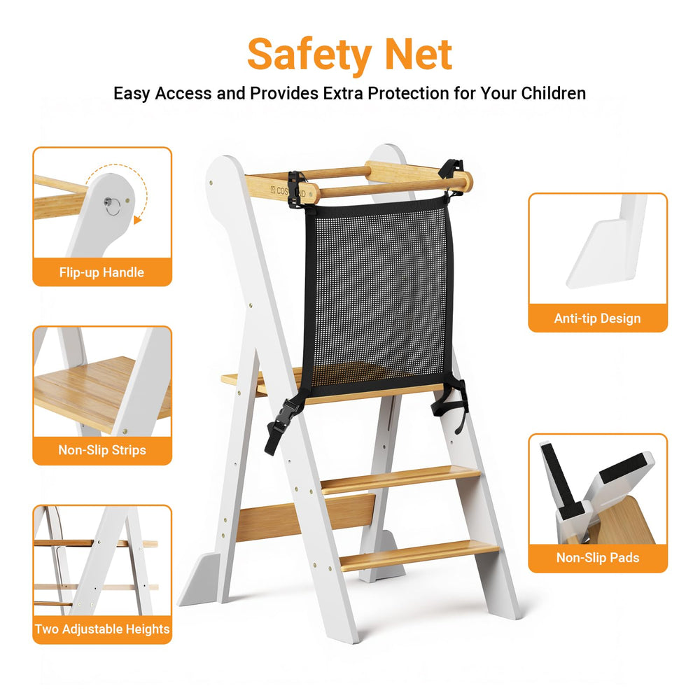 COSYLAND safety-net design provides extra support during kitchen or bathroom tasks.