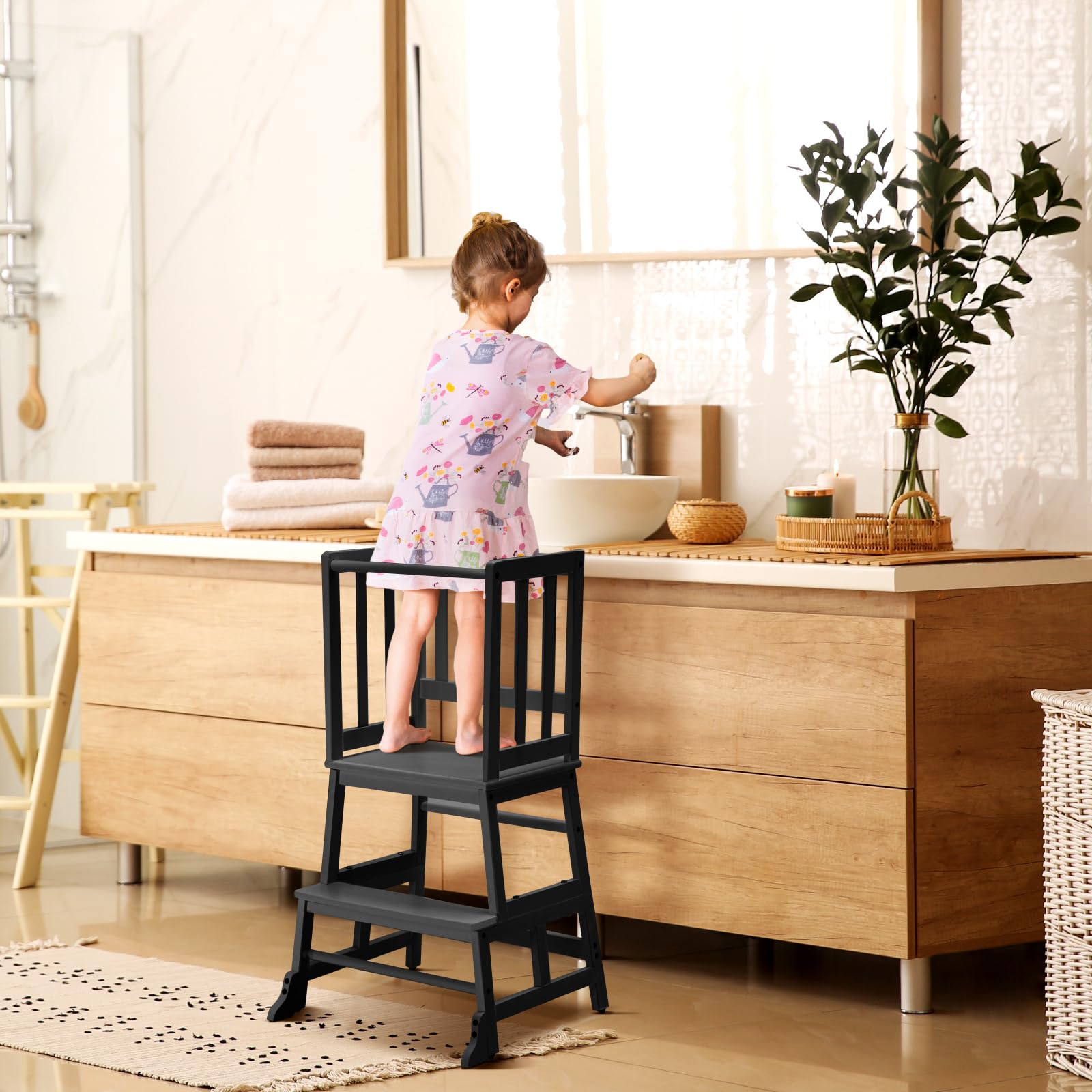 COSYLAND sturdy stool supports 18-month to 3-year-olds with durable load.