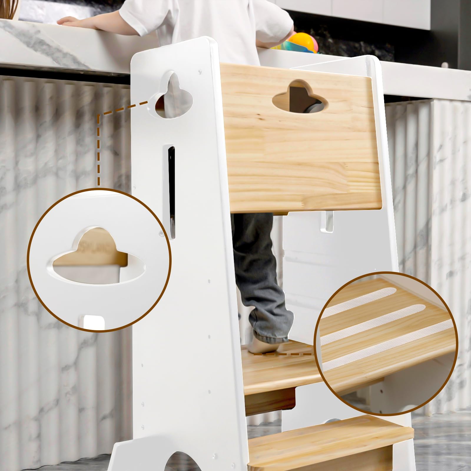 COSYLAND sturdy wooden base provides stability during climbs.